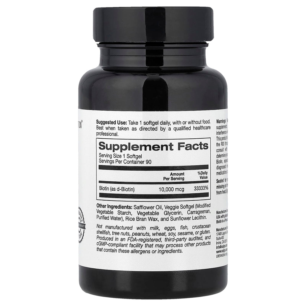 California Gold Nutrition, Biotin, 10,000 mcg, 90 Veggie Softgels