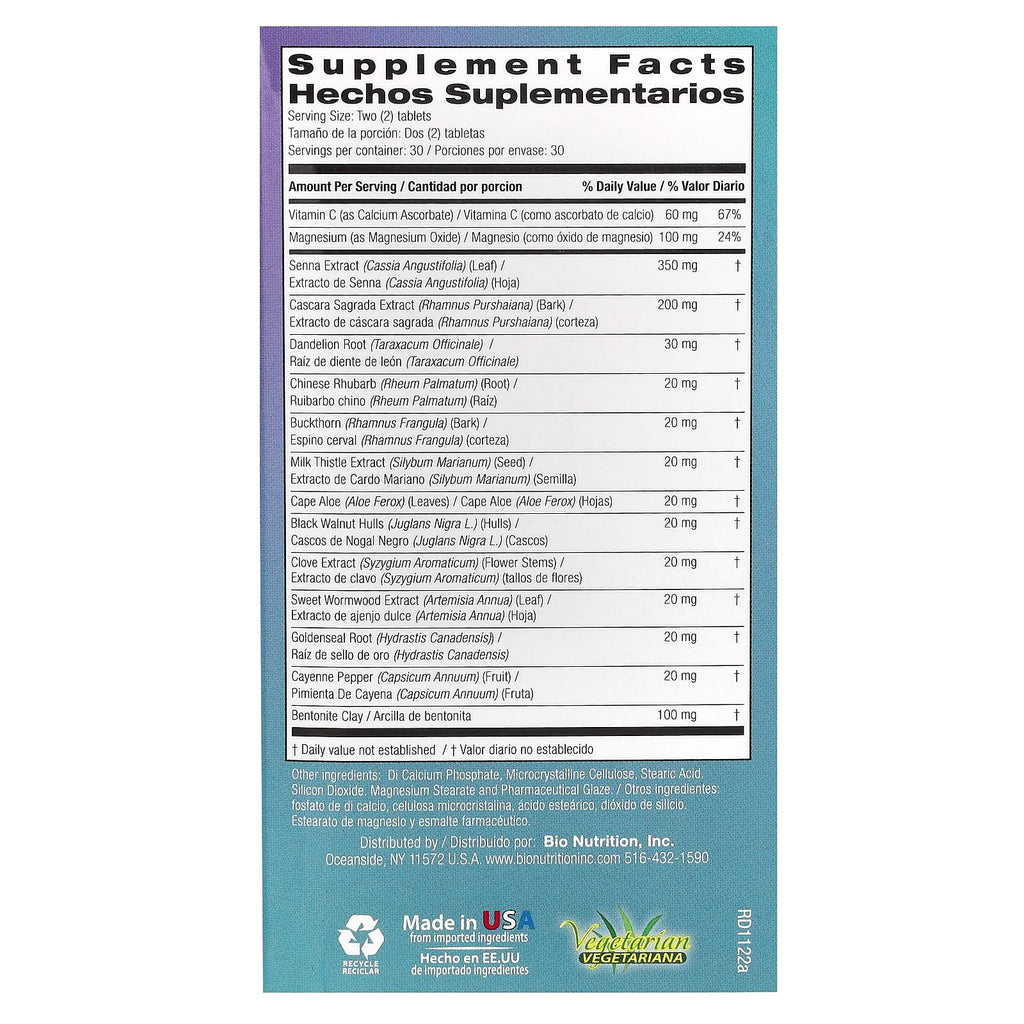 Bio Nutrition, Total Colon Wellness, 60 Tablets