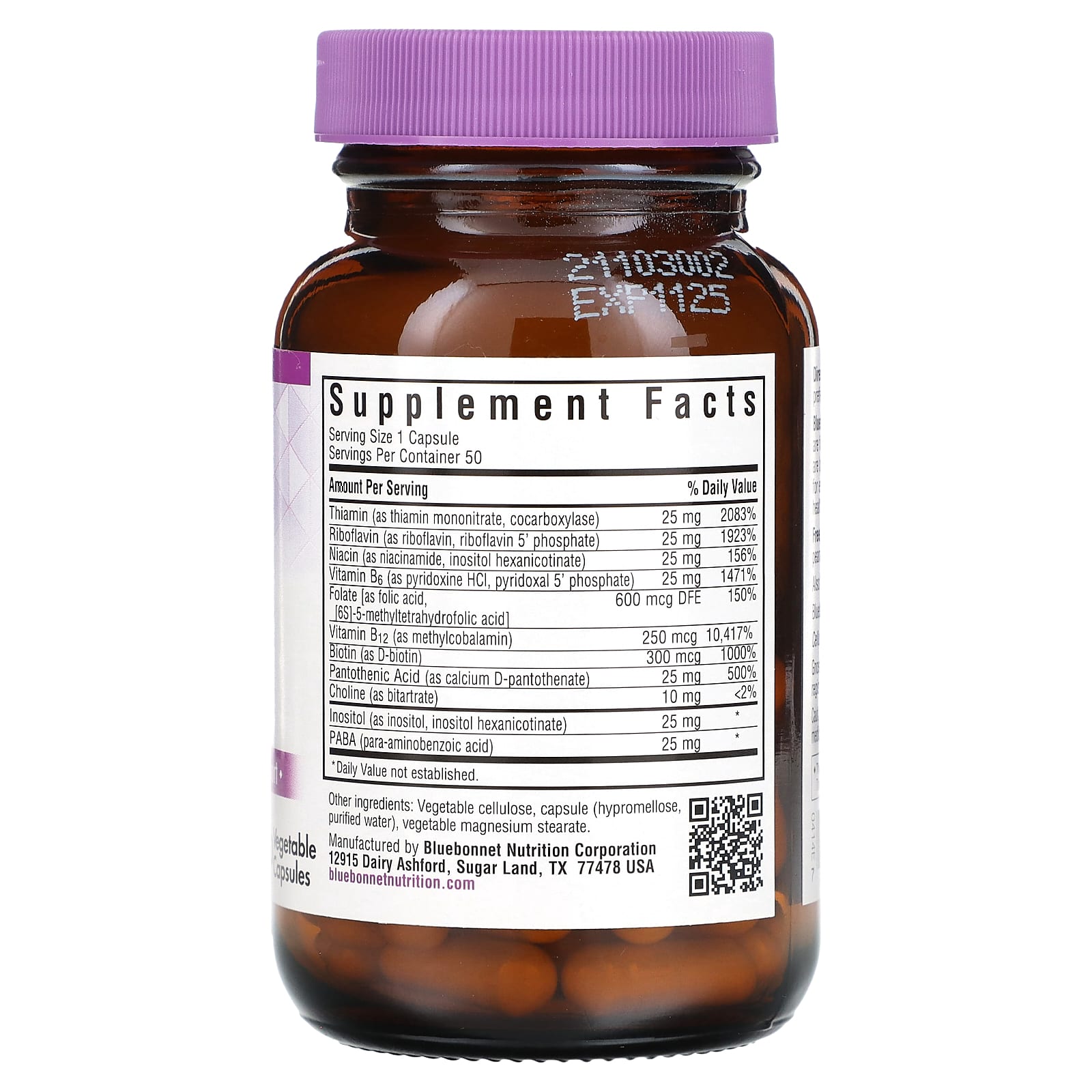 Bluebonnet Nutrition, Coenzyme B-Complex, 50 Vegetable Capsules