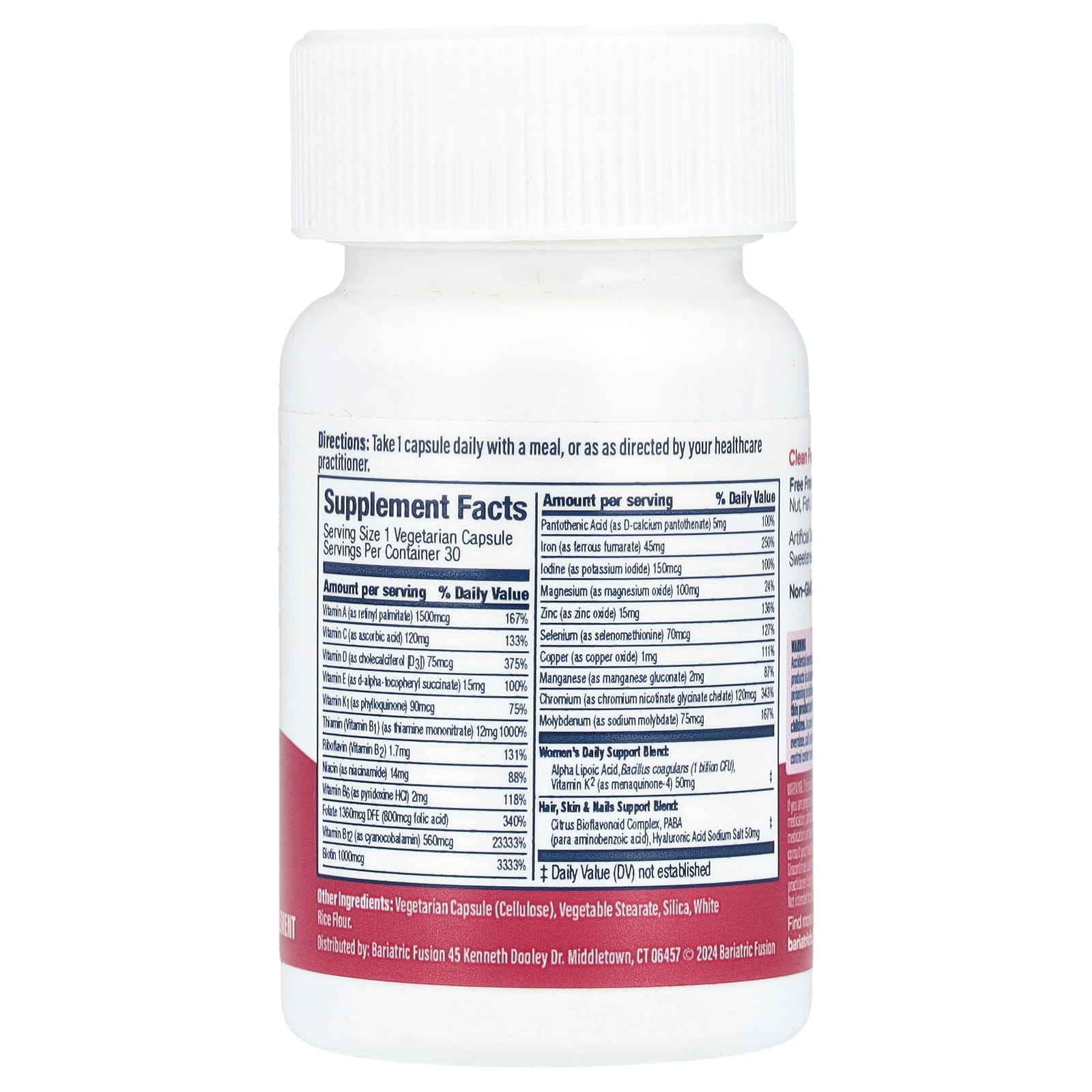 Bariatric Fusion, Women's Multivitamin With Iron, 30 Capsules