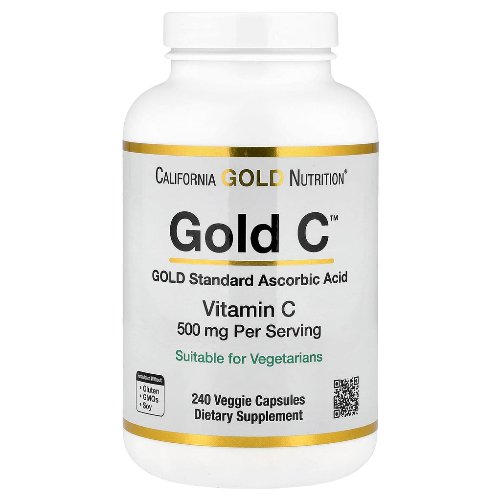 California Gold Nutrition, Gold C™, USP Grade Vitamin C, 500 mg, 240 Veggie Capsules