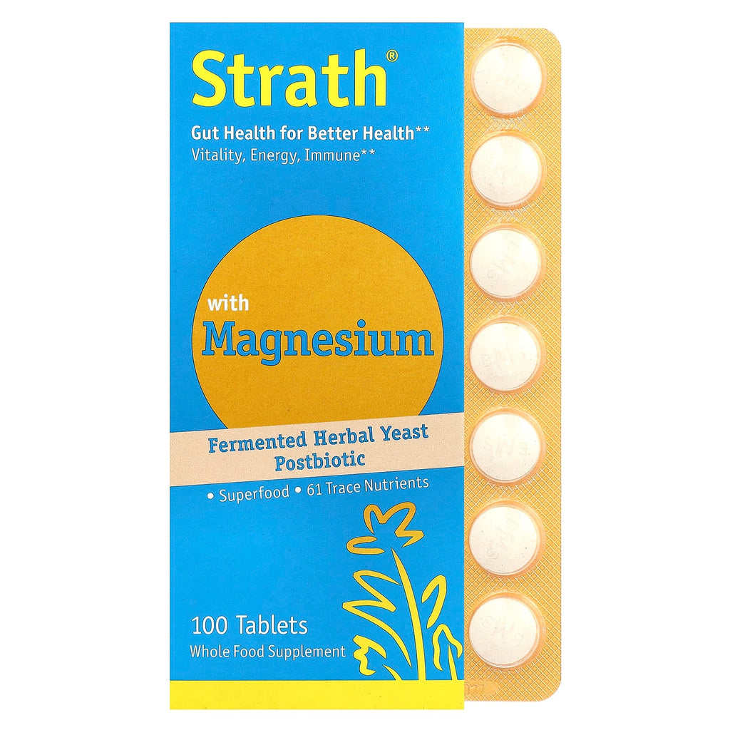 Bio-Strath, Fermented Herbal Yeast Postbiotic, With Magnesium , 100 Tablets