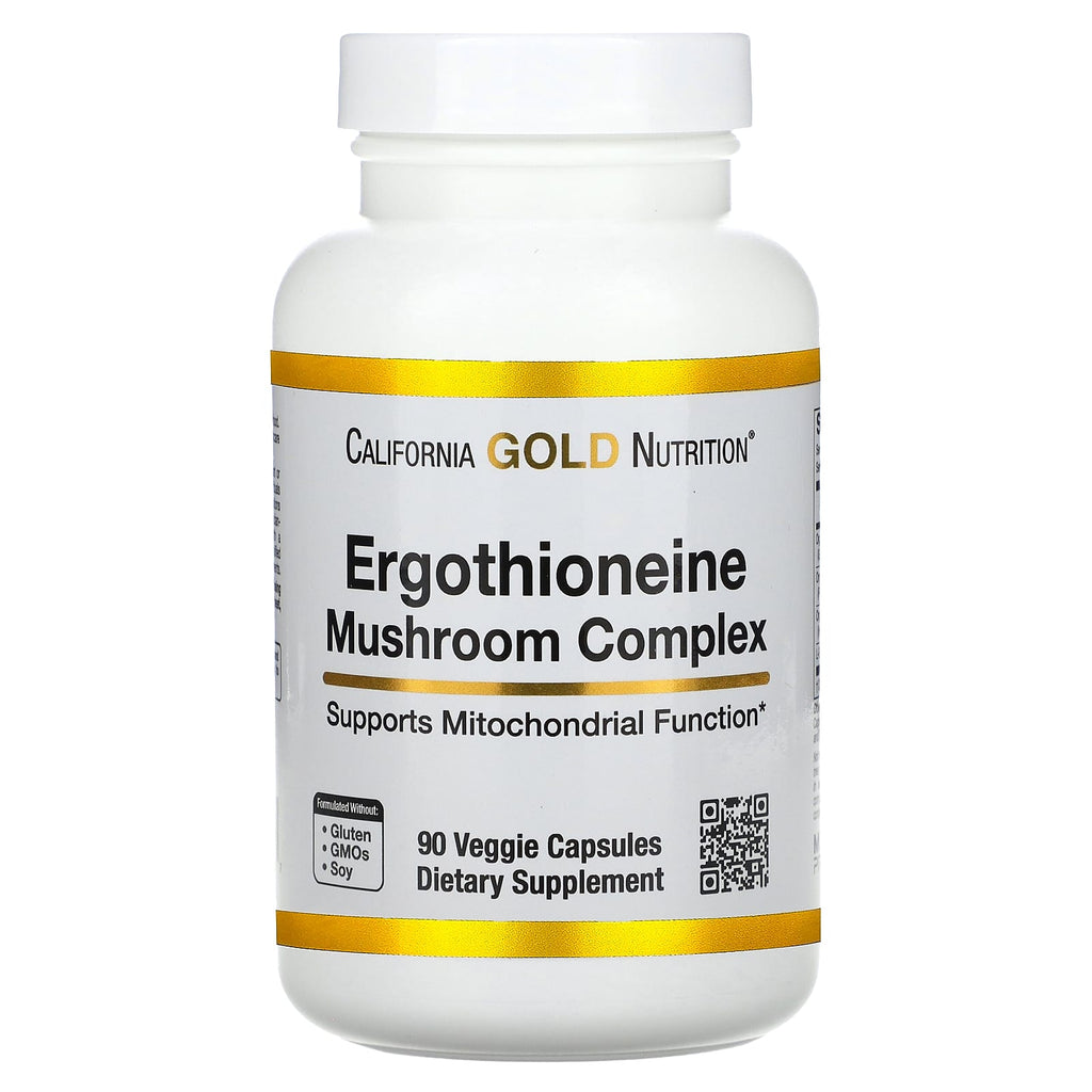 California Gold Nutrition, Ergothioneine Mushroom Complex with Organic Maitake, Organic Oyster, Organic Lion's Mane Mushroom Extracts and L-Ergothioneine, 90 Veggie Capsules