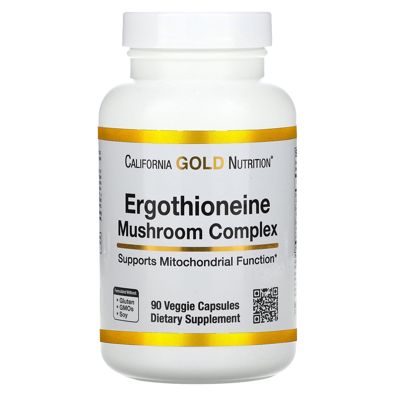 California Gold Nutrition, Ergothioneine Mushroom Complex with Organic Maitake, Organic Oyster, Organic Lion's Mane Mushroom Extracts and L-Ergothioneine, 90 Veggie Capsules