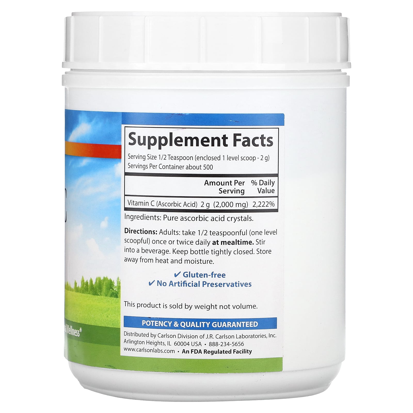 Carlson, Vitamin C Crystals, 2.2 lb (1,000 g)