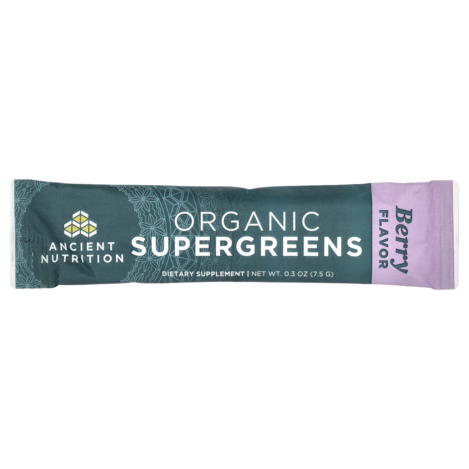 Ancient Nutrition, Organic Super Greens, Berry, 16 On-The-Go Stick Packs, 0.3 oz (7.5 g) Each