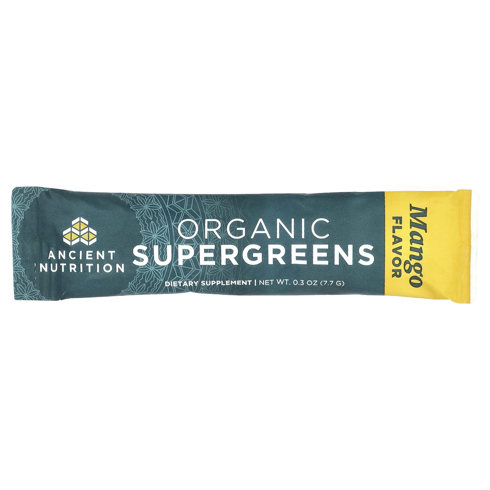 Ancient Nutrition, Organic Super Greens, Mango, 16 On-The-Go Stick Packs, 0.3 oz (7.7 g) Each