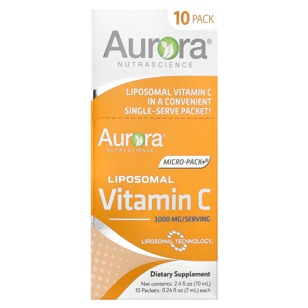 Aurora Nutrascience, Micro-Pack+®, Liposomal Vitamin C, 10 Packets, 0.24 fl oz (7 ml) Each