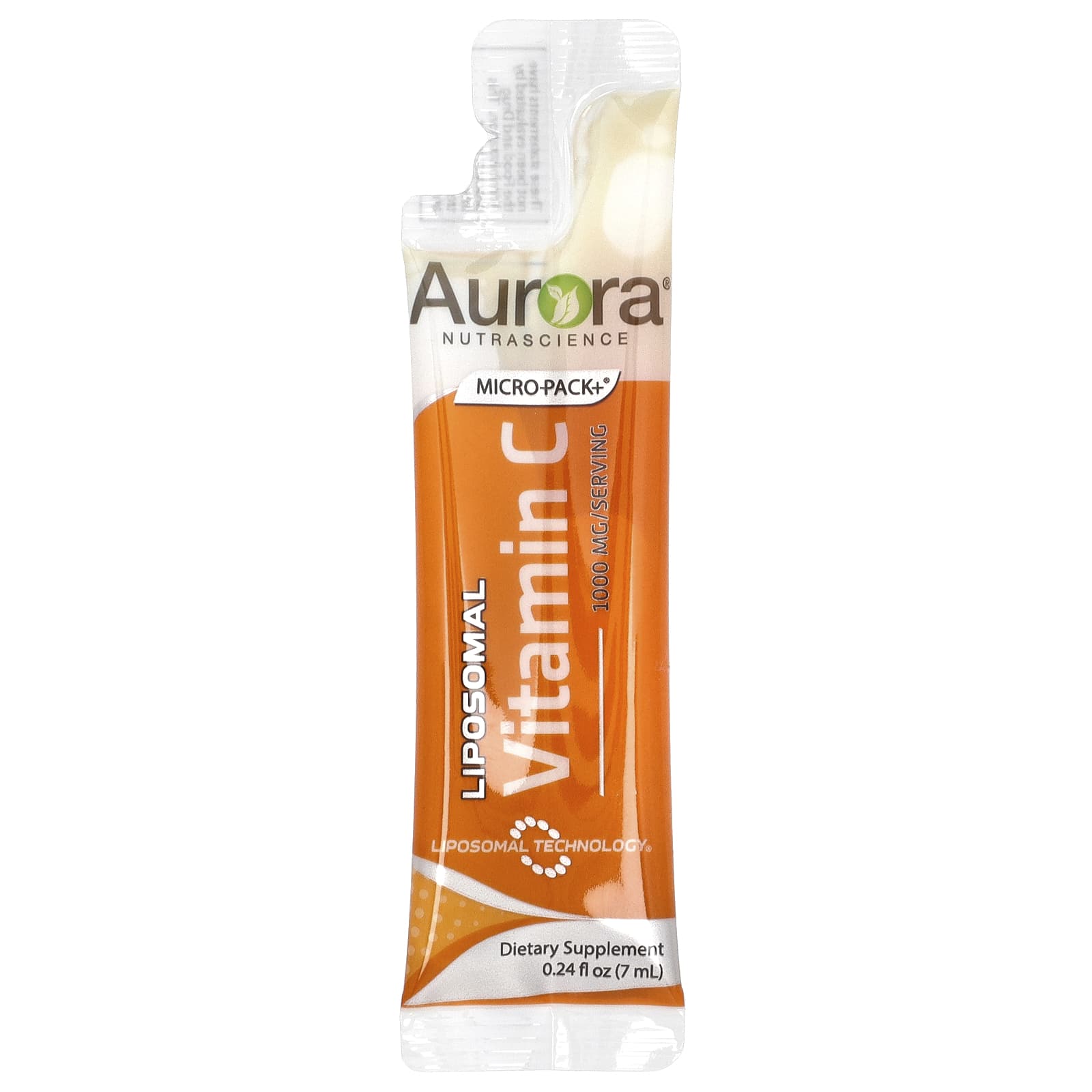 Aurora Nutrascience, Micro-Pack+®, Liposomal Vitamin C, 10 Packets, 0.24 fl oz (7 ml) Each
