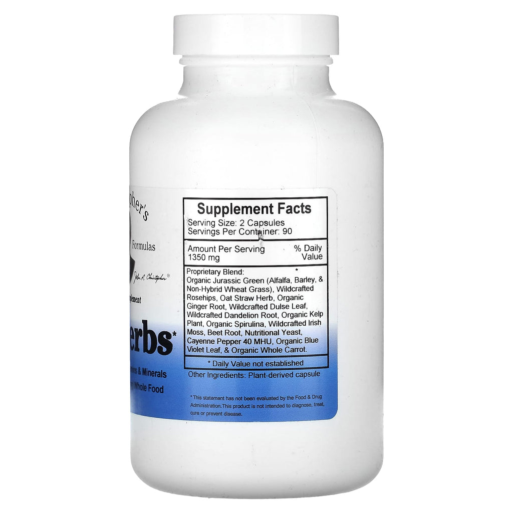 Christopher's Original Formulas, Vitalerbs, 675 mg, 180 Capsules