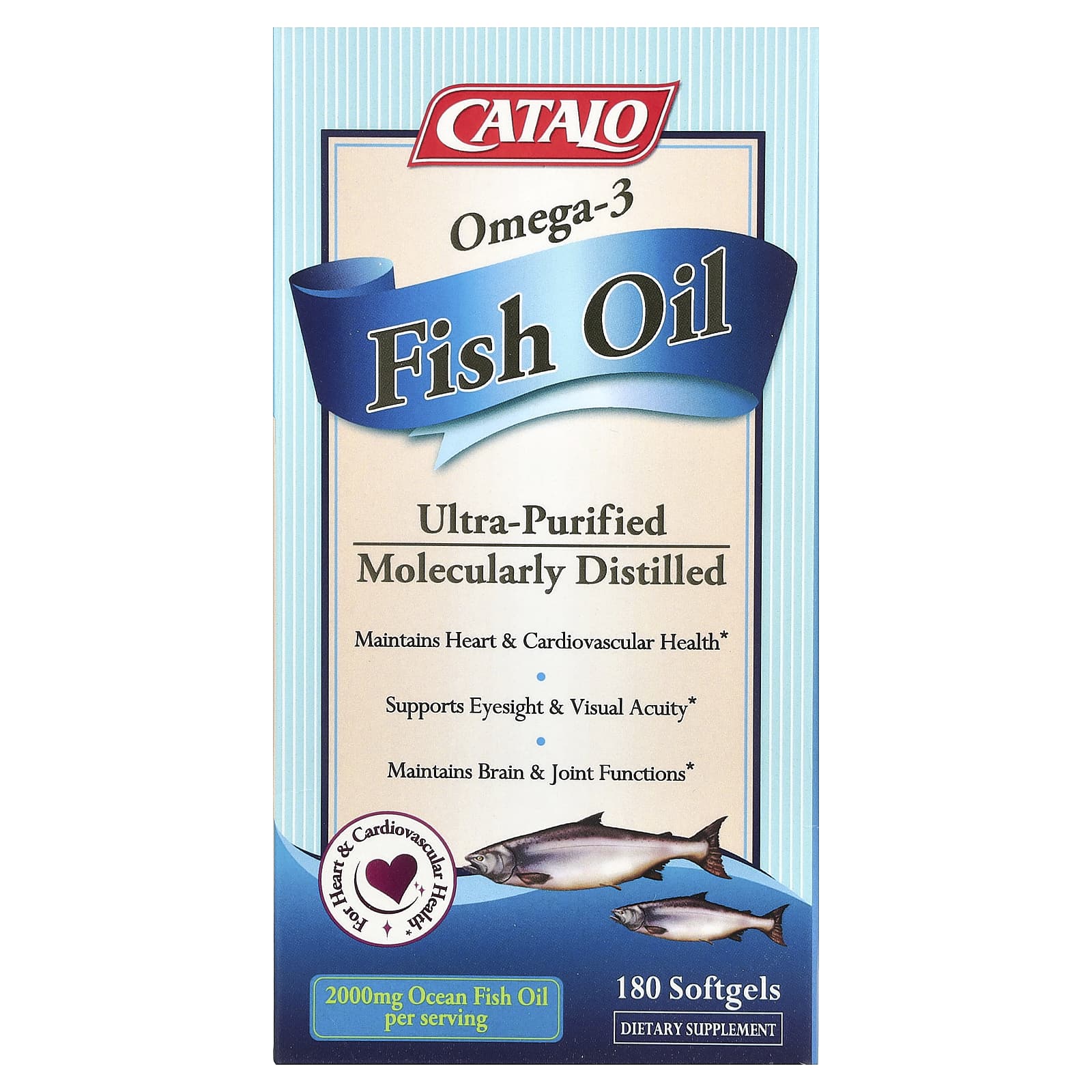 CATALO, Omega-3 Fish Oil, 180 Softgels (1,000 mg per Serving)