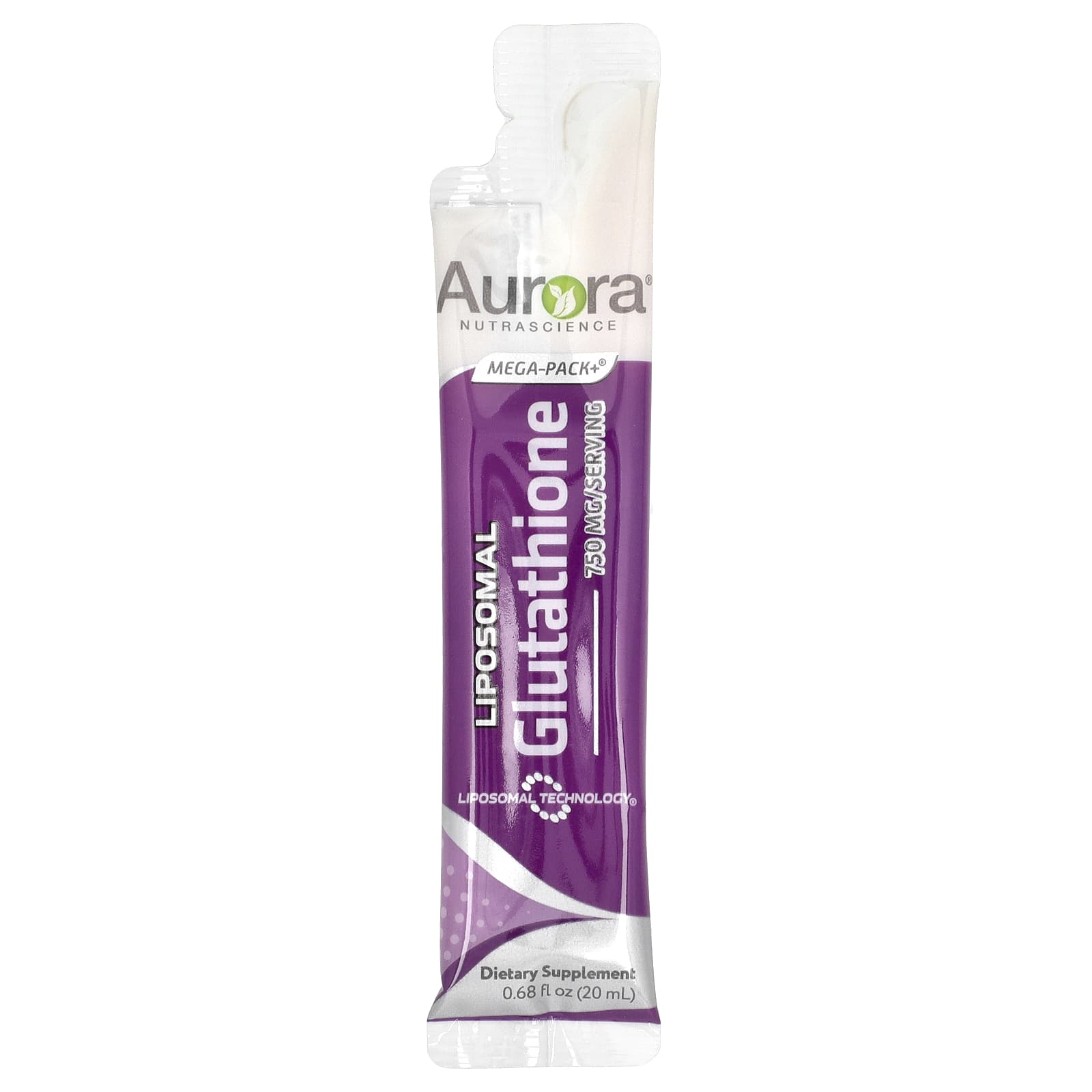 Aurora Nutrascience, Mega-Pack+®, Liposomal Glutathione, 10 Packets, 0.68 fl oz (20 ml) Each