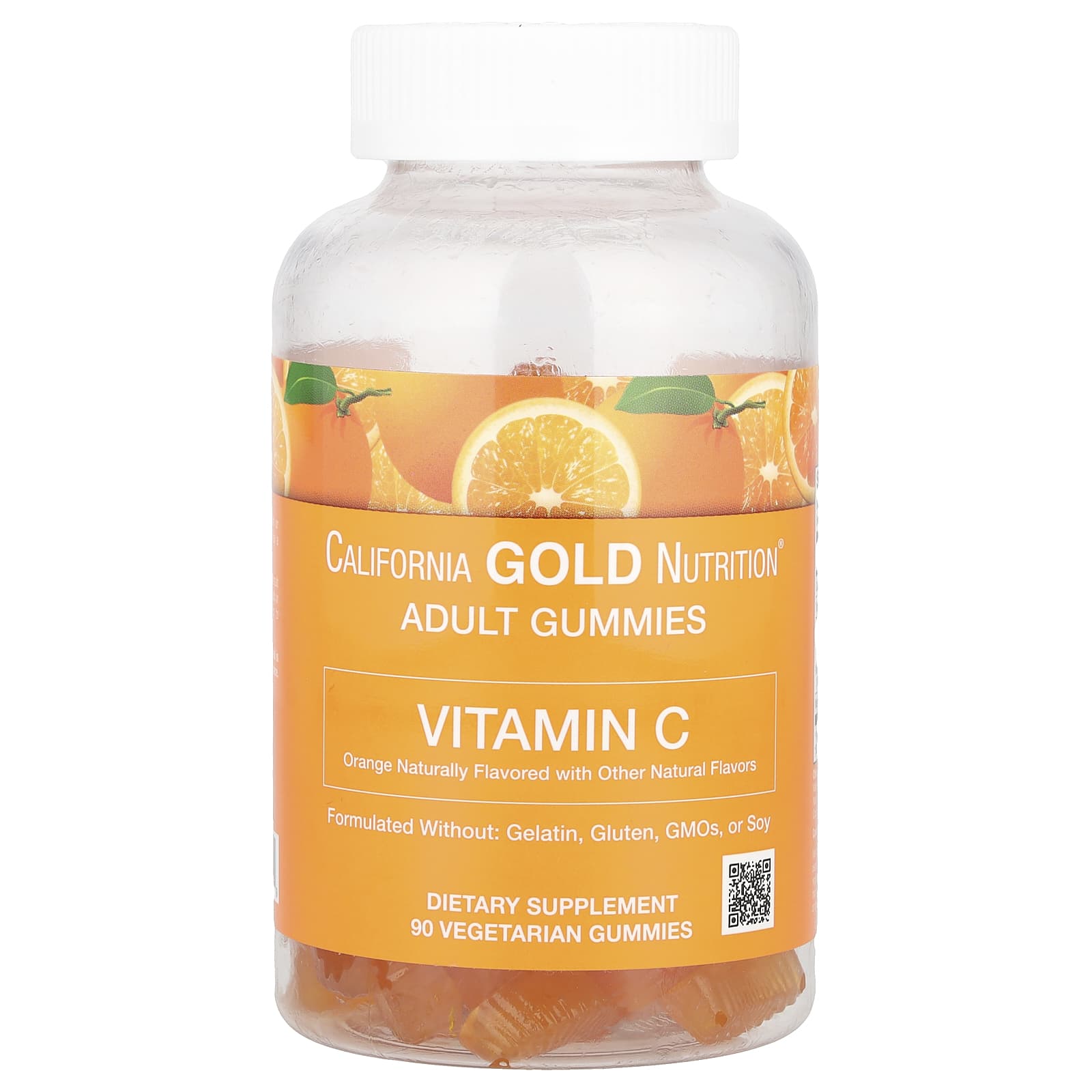 California Gold Nutrition, Vitamin C Gummies, 250 mg, with Vitamin A from 100% Beta-Carotene, 90 Vegetarian Gummies