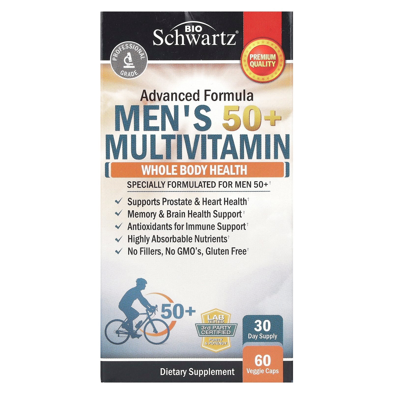 BioSchwartz, Men's 50+ Multivitamin, 60 Veggie Caps