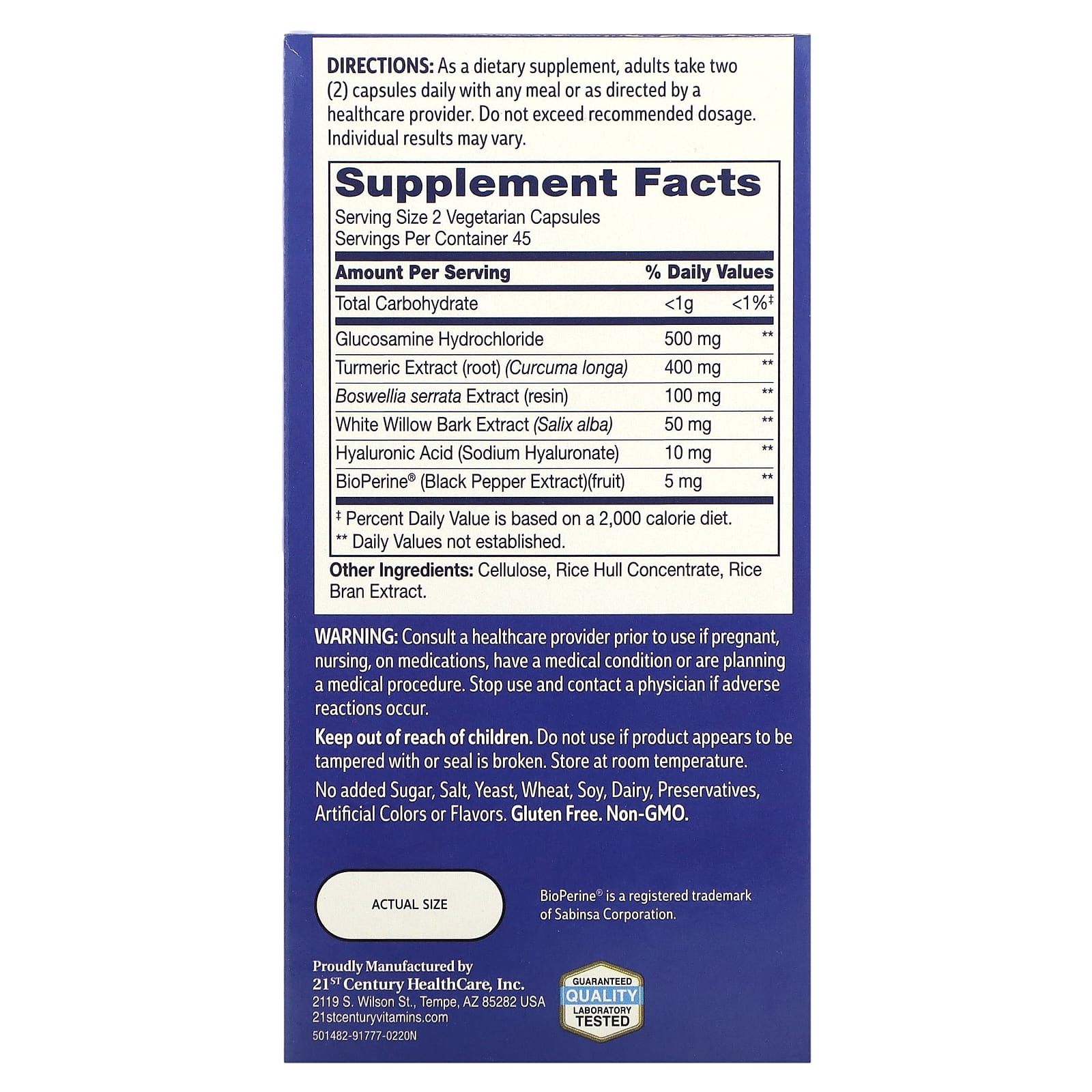 21st Century, Arthri-Flex Advantage + Turmeric, 90 Vegetarian Capsules