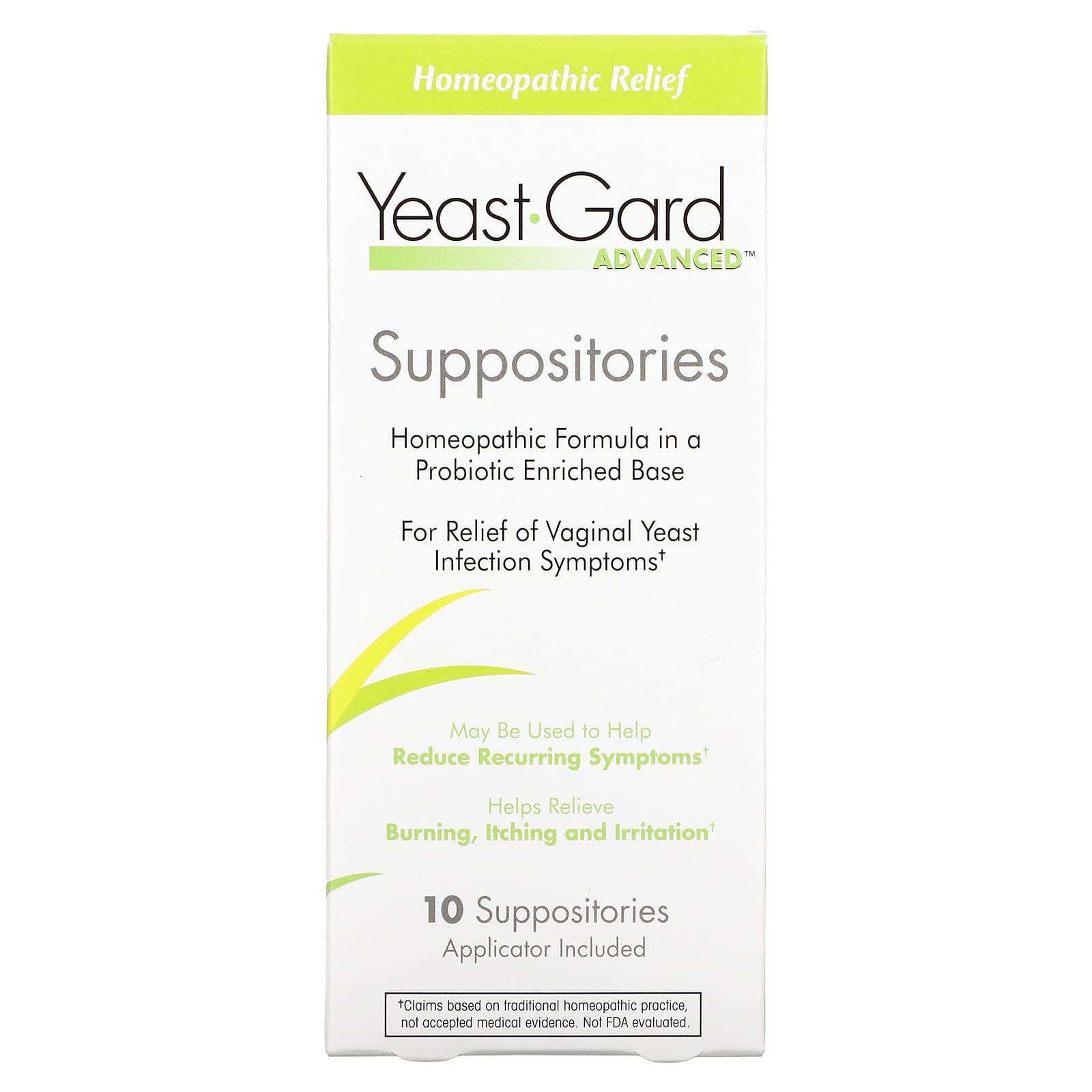YeastGard Advanced, Yeast Gard Suppositories, 10 Suppositories 