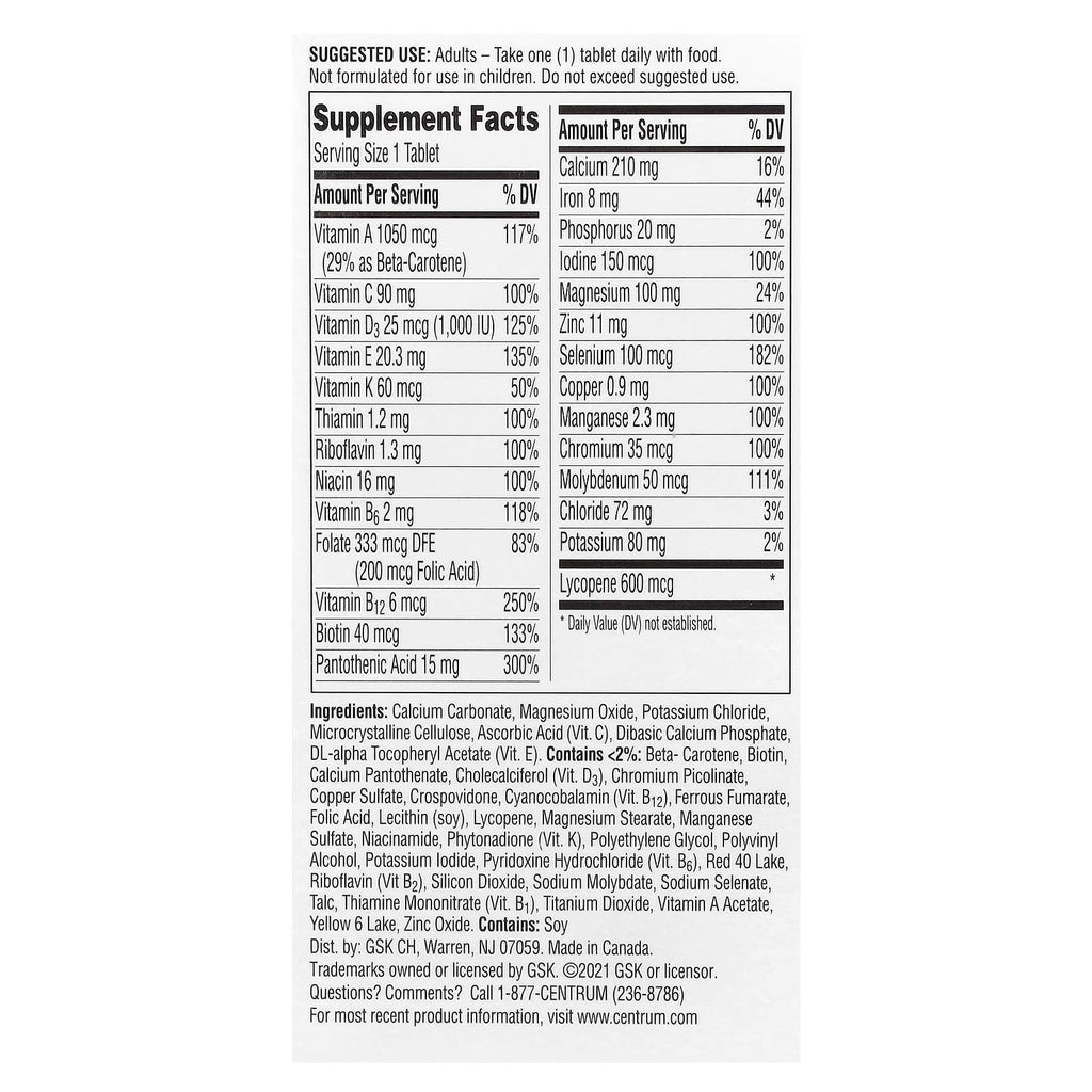 Centrum, Men Multivitamin, 65 Tablets