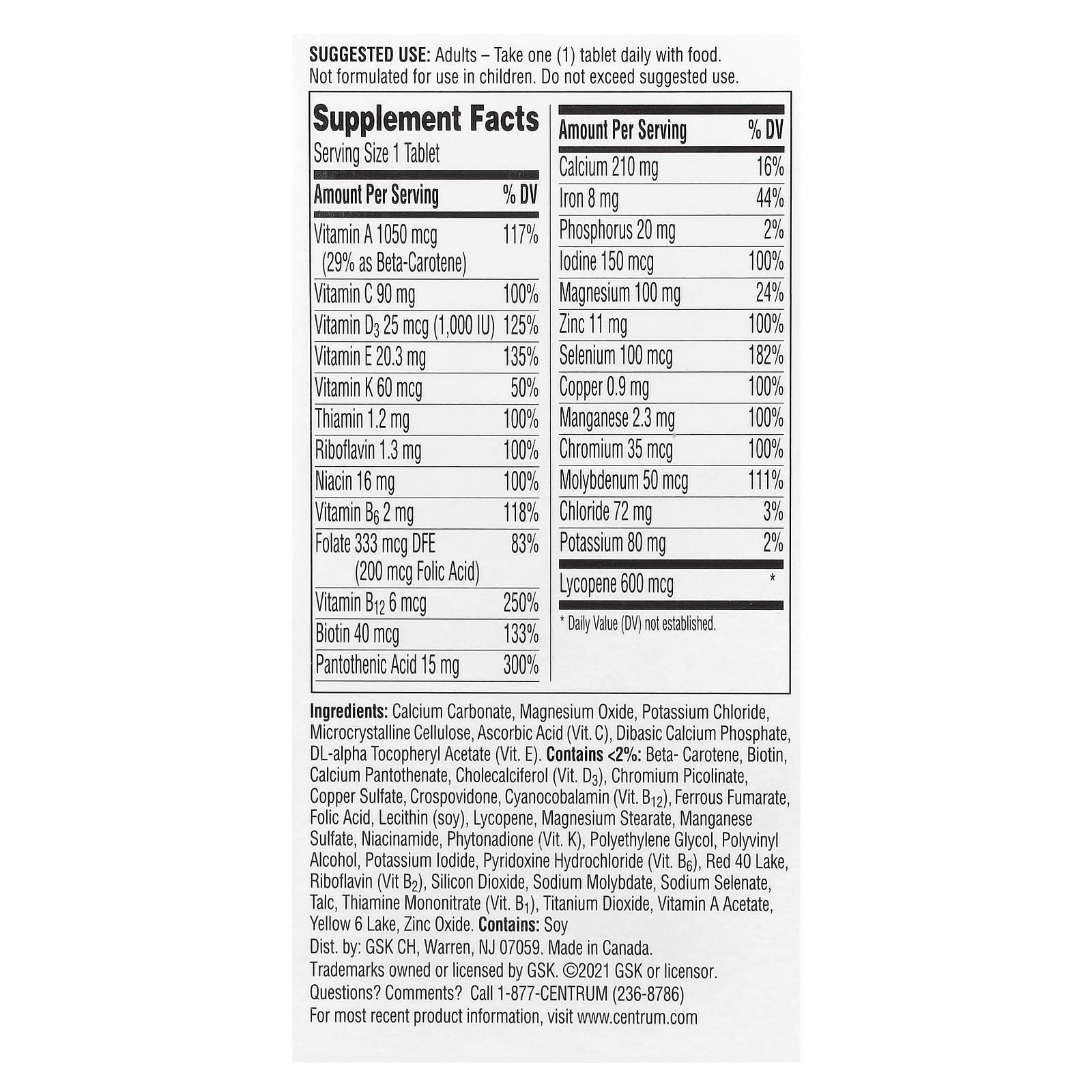 Centrum, Men Multivitamin, 65 Tablets