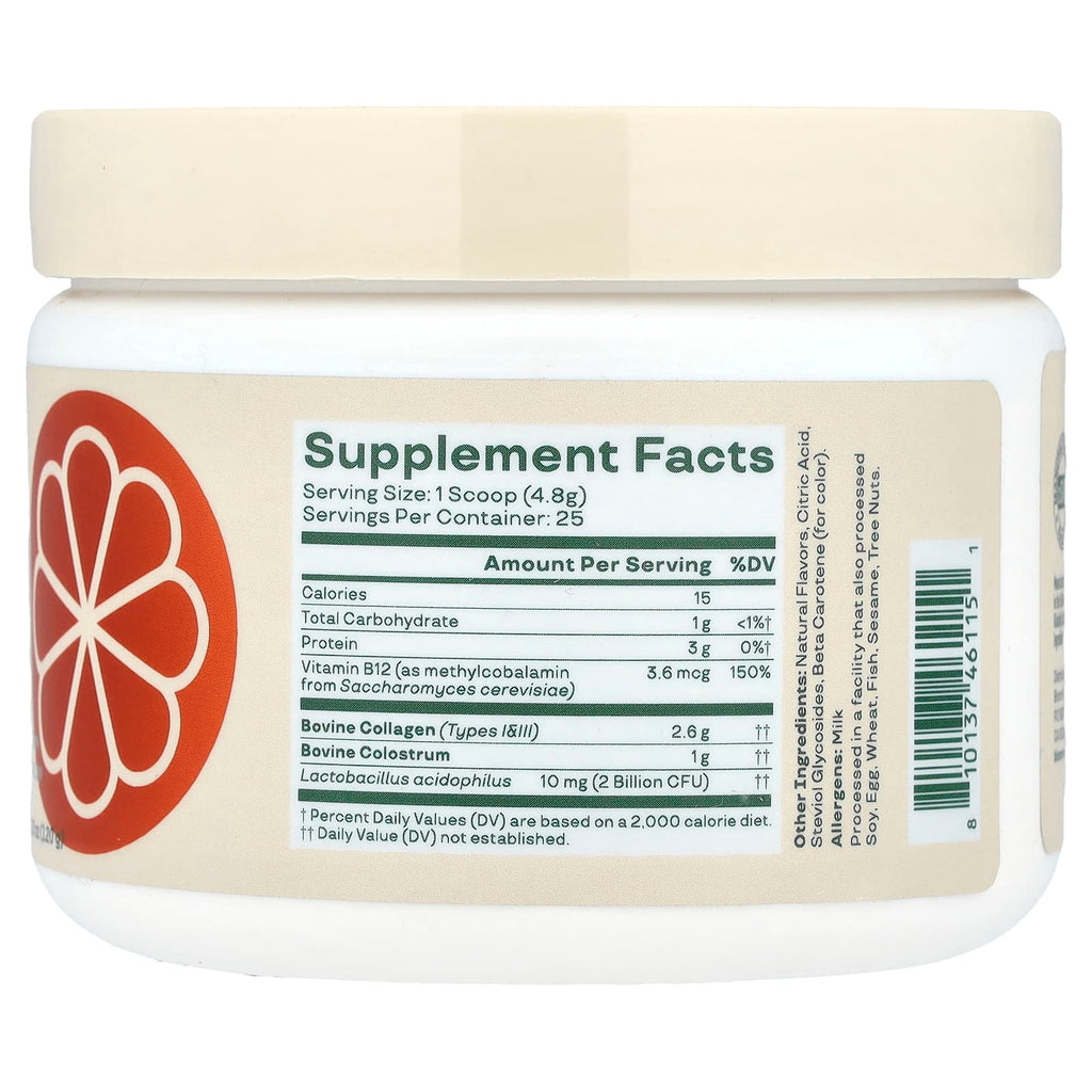 Bloom, Colostrum & Collagen Peptides, Orange Cream, 4.23 oz (120 g)