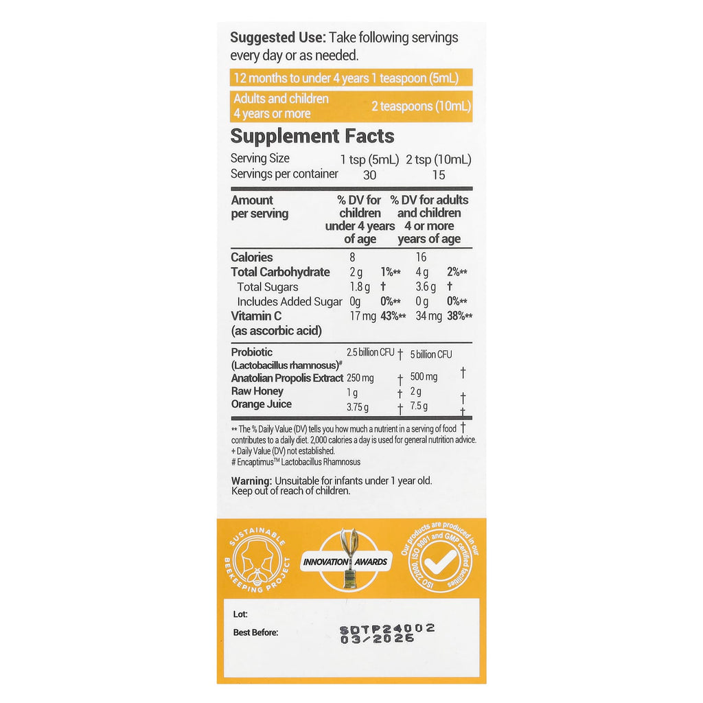 Bee & You, Propolis Immune DayTime Syrup, 5 fl oz (150 ml)