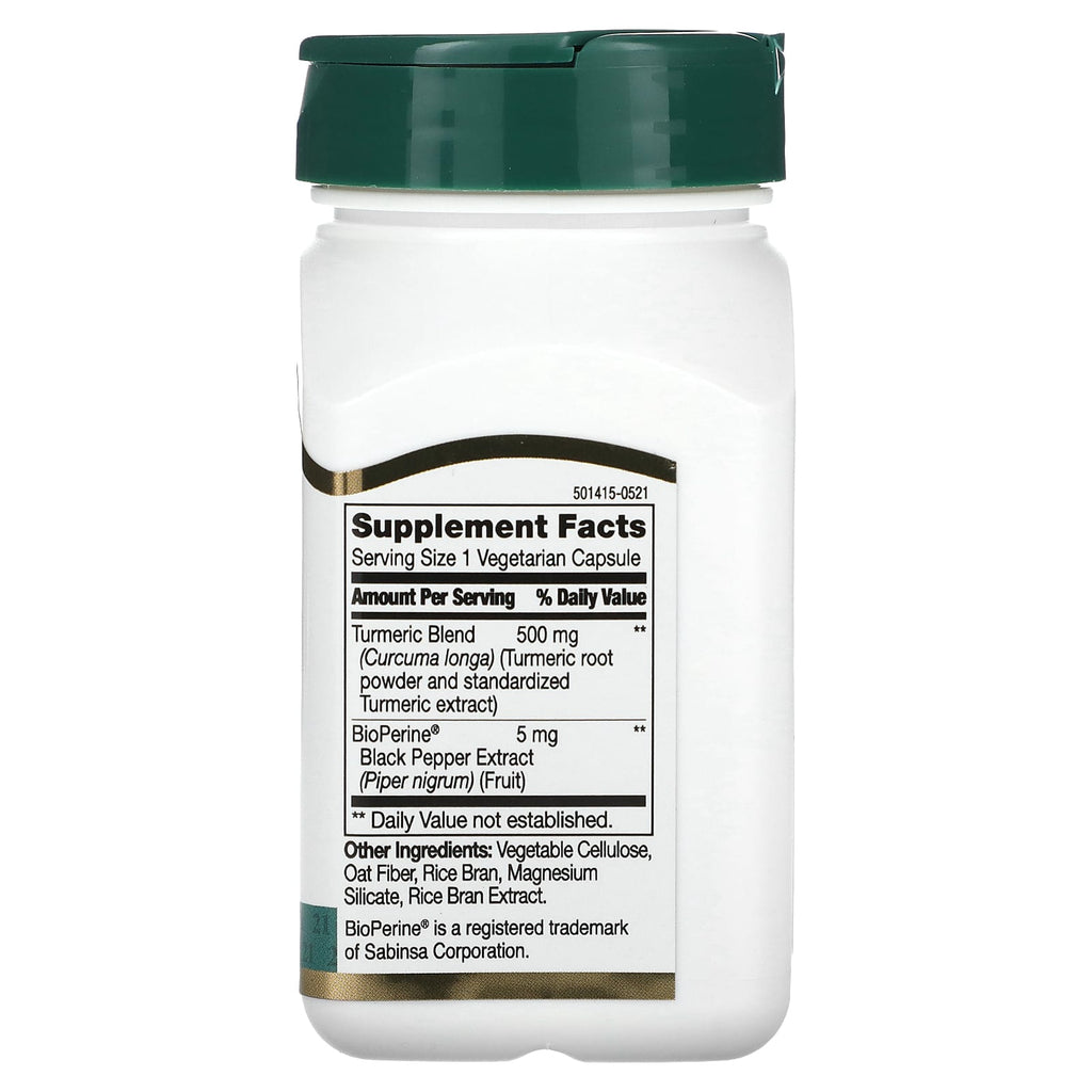 21st Century, Turmeric Plus Black Pepper Extract, 500 mg, 60 Vegetarian Capsules