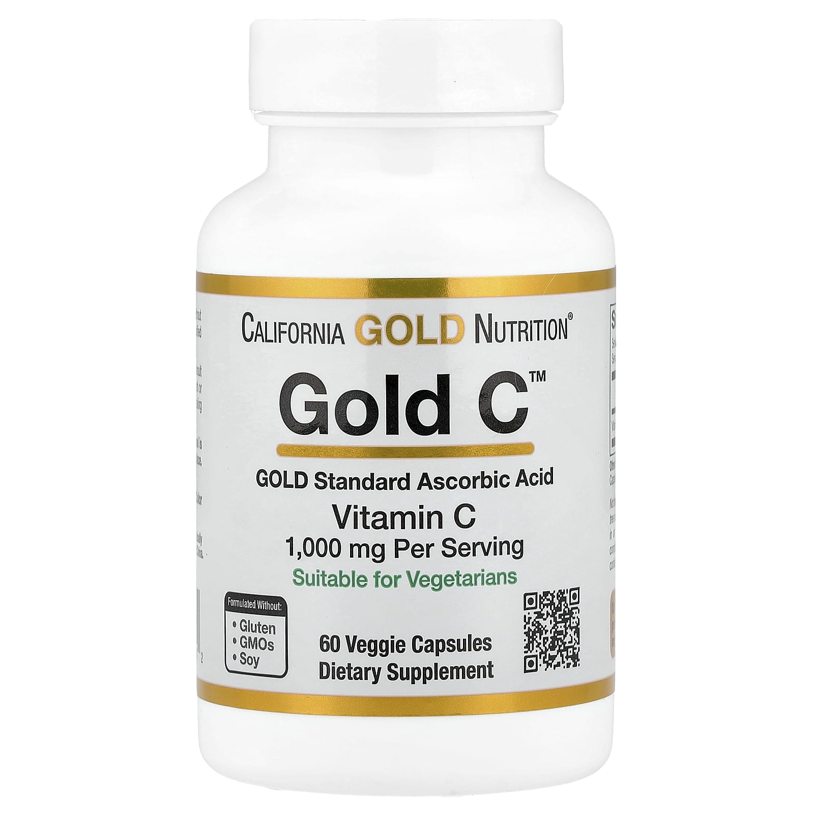 California Gold Nutrition, Gold C™, USP Grade Vitamin C, 1,000 mg, 60 Veggie Capsules