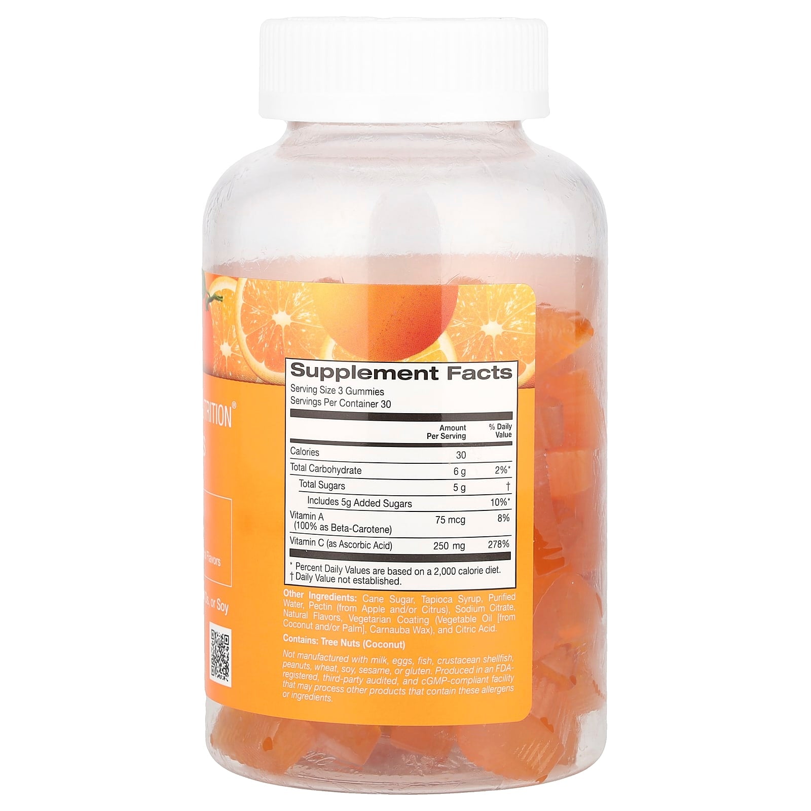 California Gold Nutrition, Vitamin C Gummies, 250 mg, with Vitamin A from 100% Beta-Carotene, 90 Vegetarian Gummies