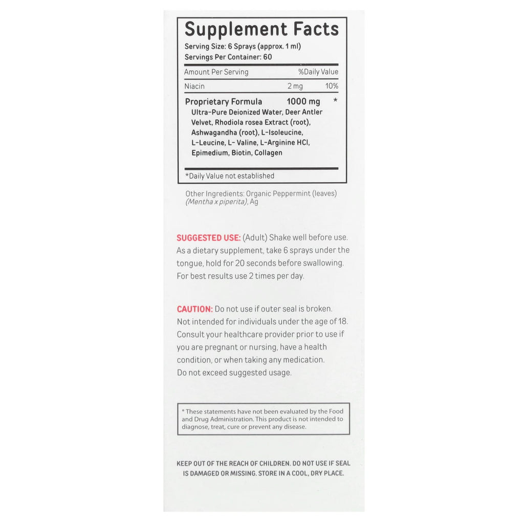 Bucked Up, Deer Antler Velvet Extract Spray, Women, 2 fl oz (60 ml)