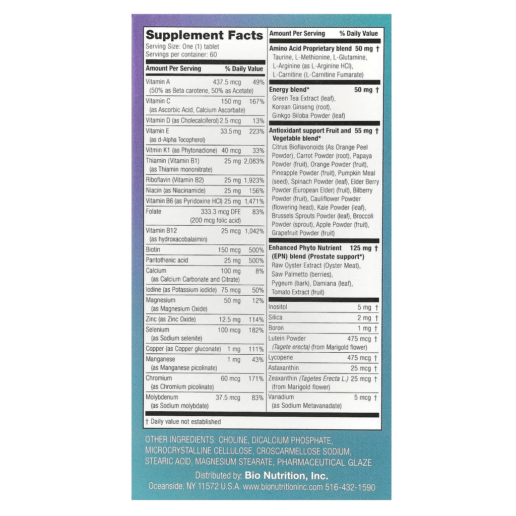 Bio Nutrition, Men's Wellness, 60 Tablets