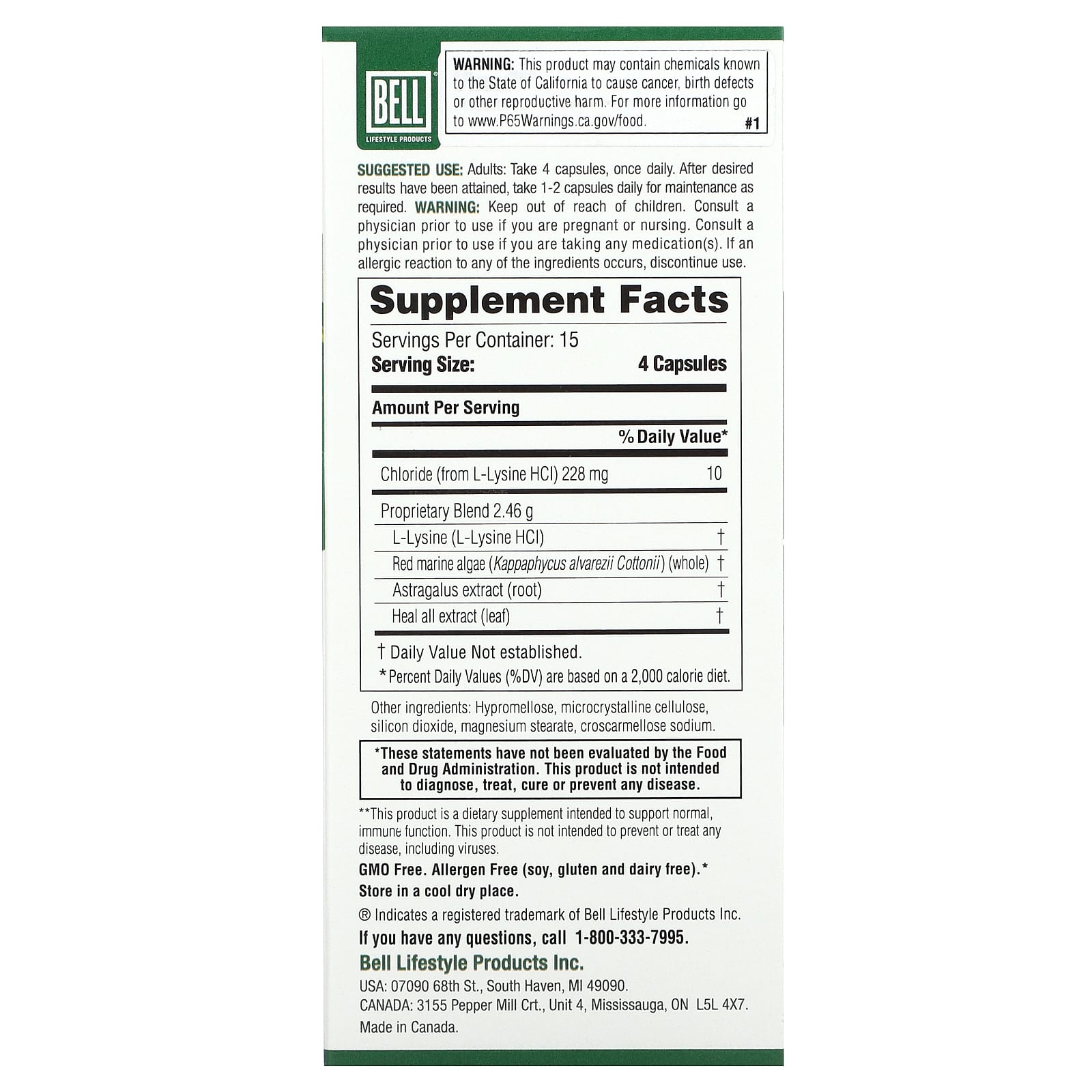 Bell Lifestyle, Virux, A Unique Blend, 60 Veggie Capsules