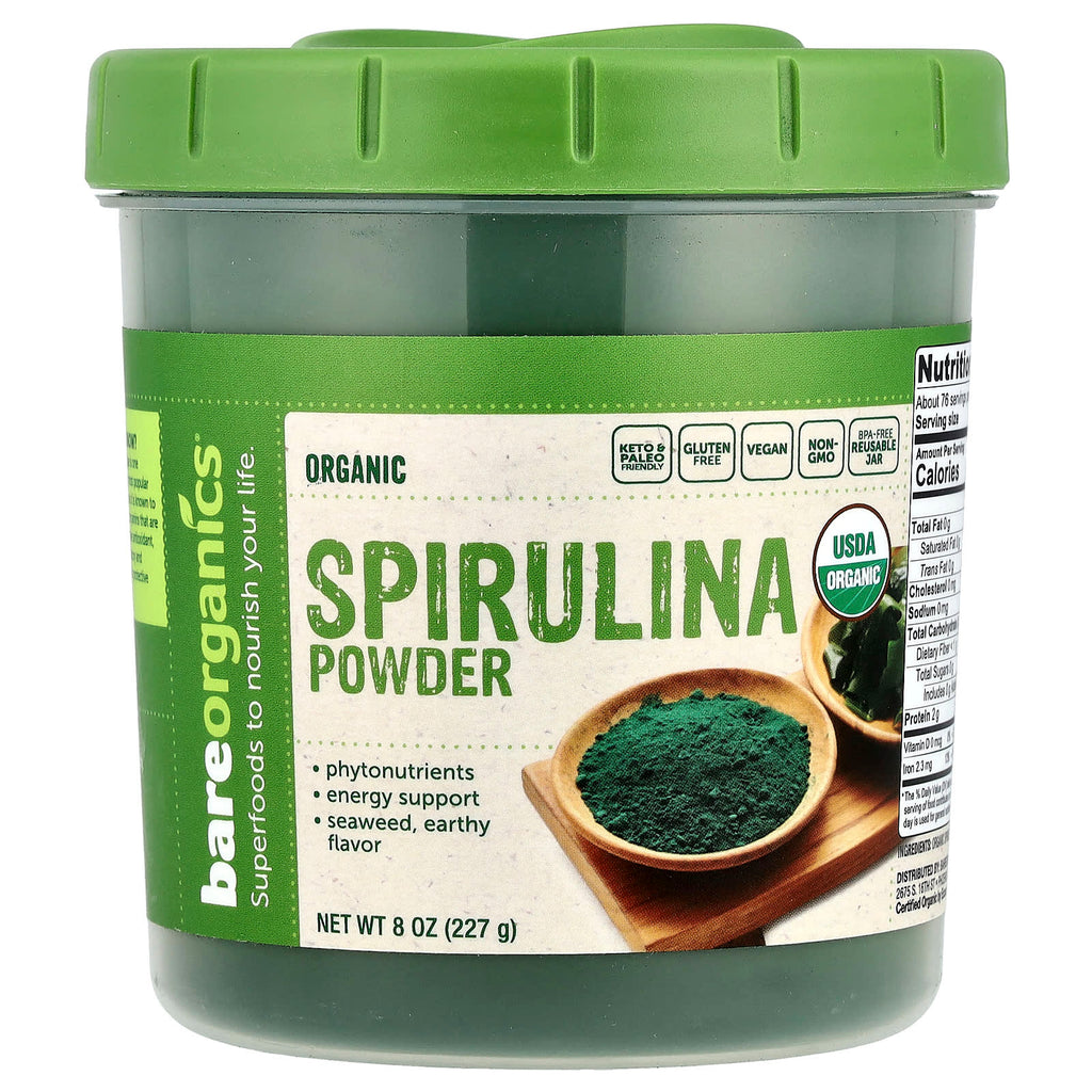 BareOrganics, Organic Spirulina Powder , 8 oz (227 g)