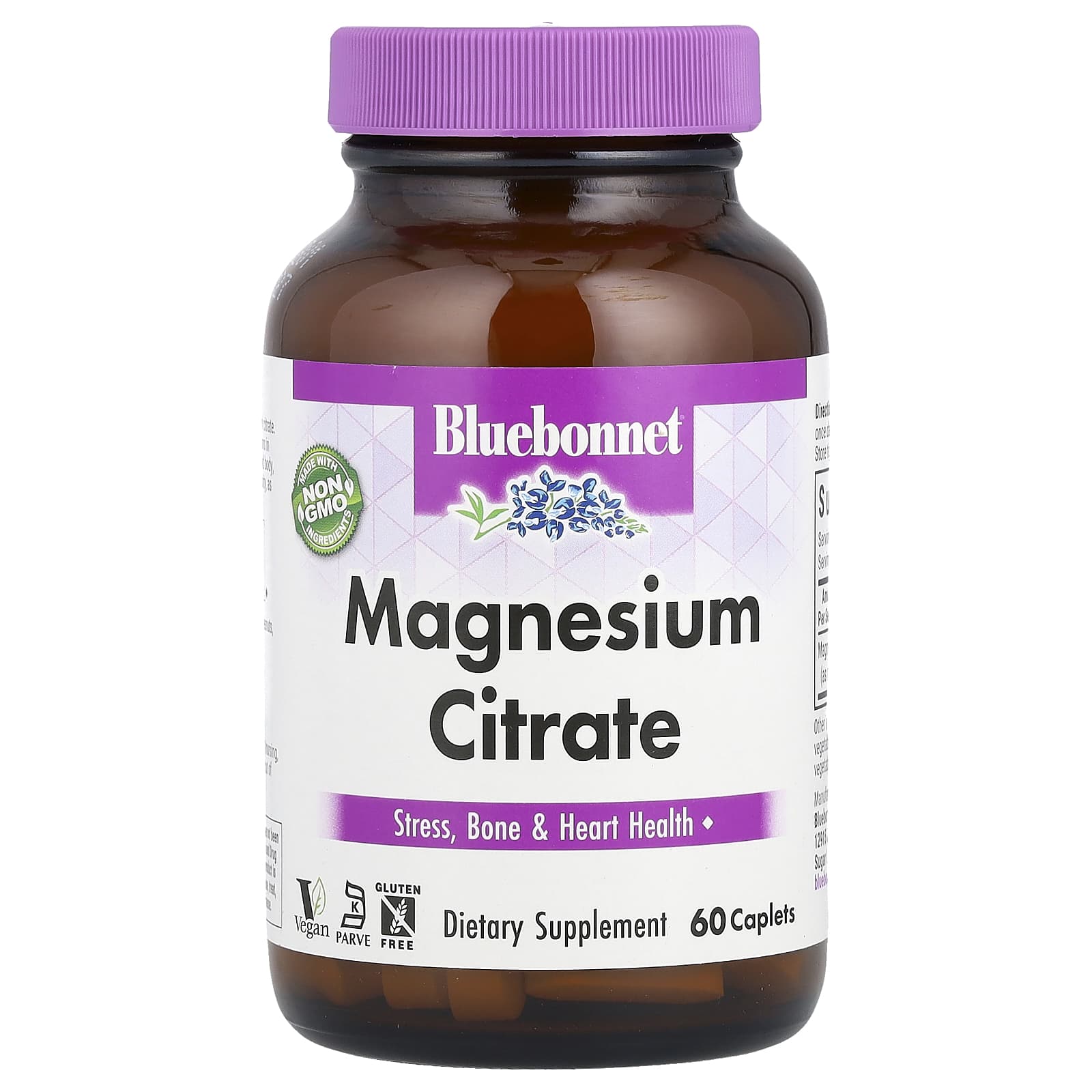 Bluebonnet Nutrition, Magnesium Citrate, 60 Caplets (200 mg per Caplet)