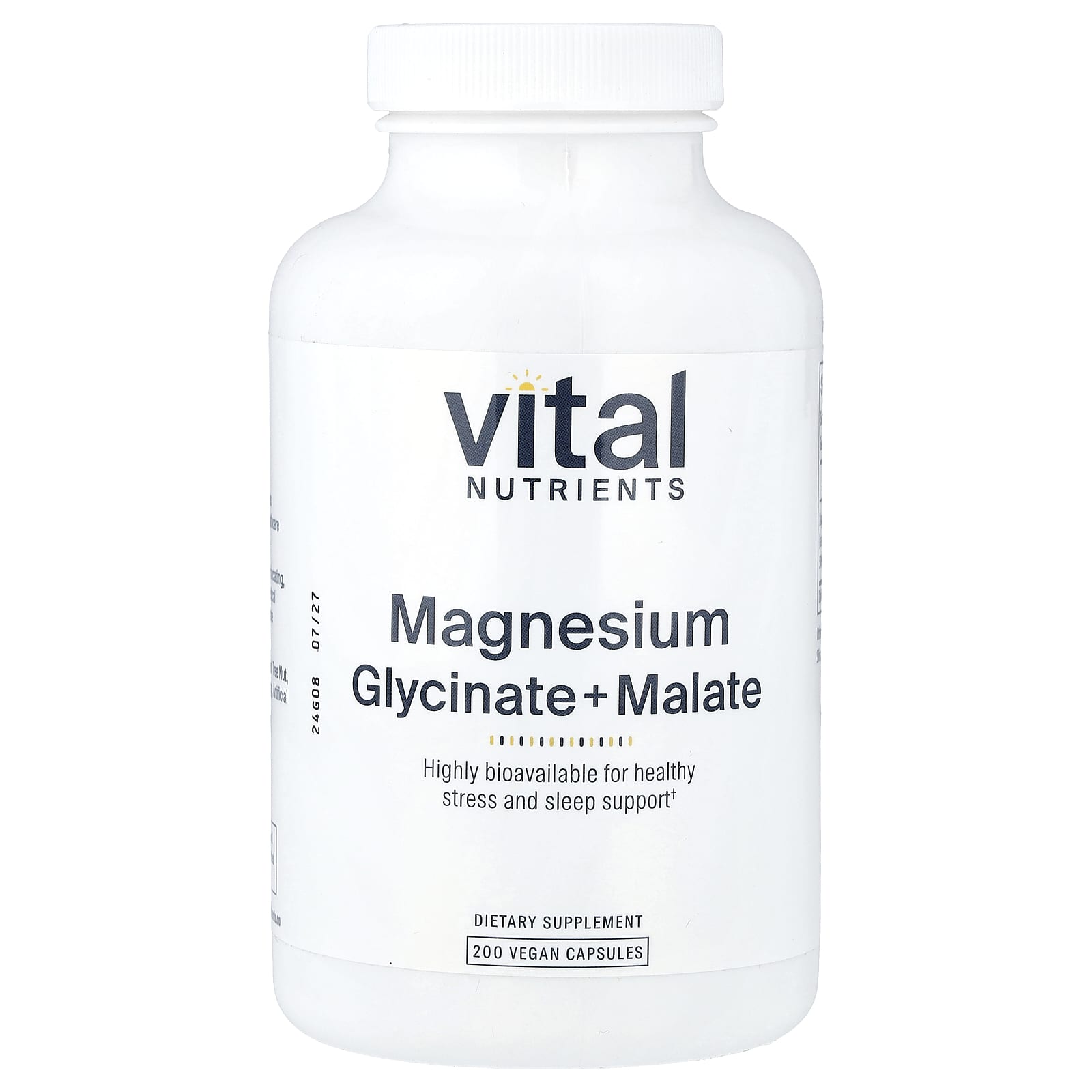 Vital Nutrients, Magnesium, Glycinate + Malate, 200 Vegan Capsules (120 mg per Capsule)