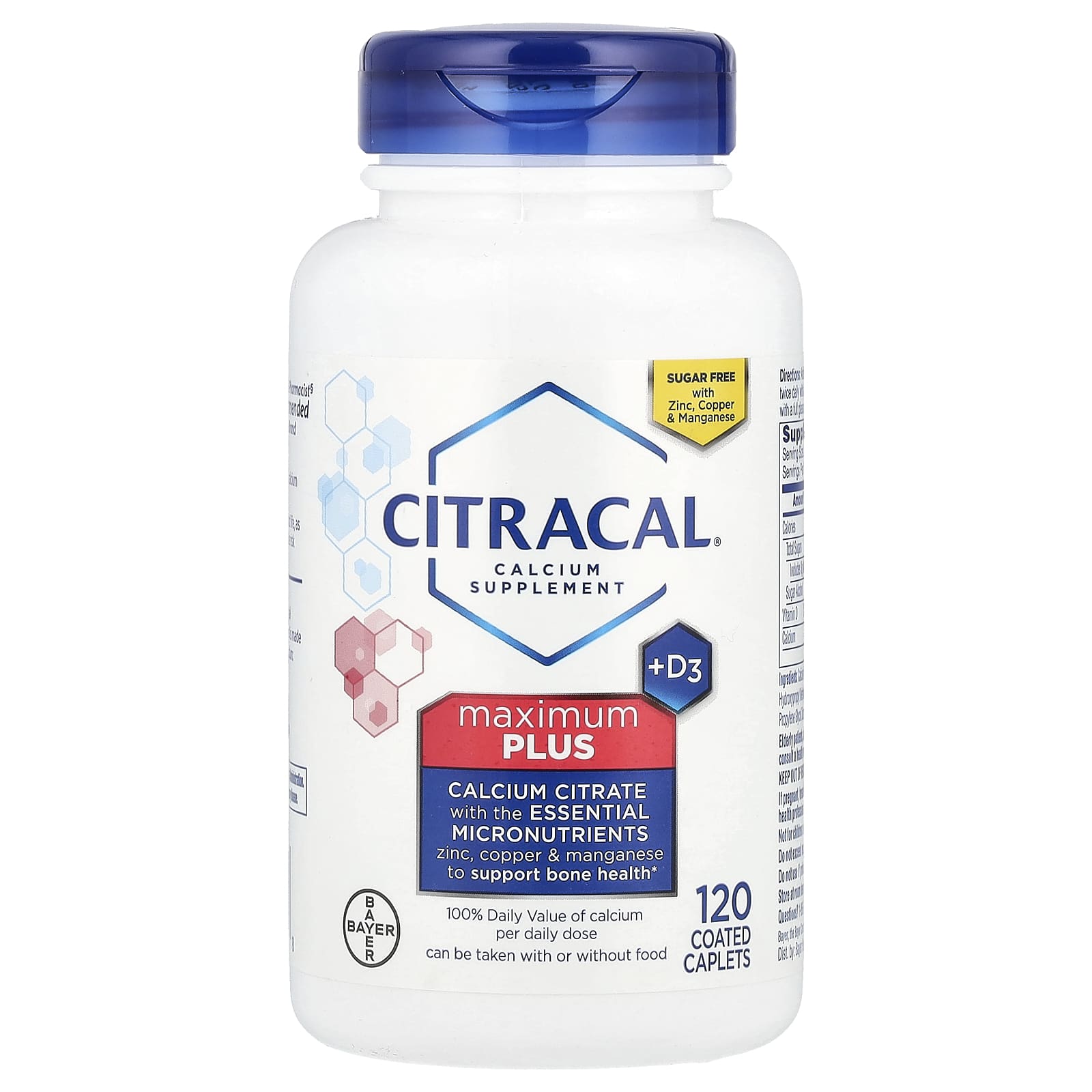 Citracal, Calcium Supplement + D3, Maximum Plus, 120 Coated Caplets