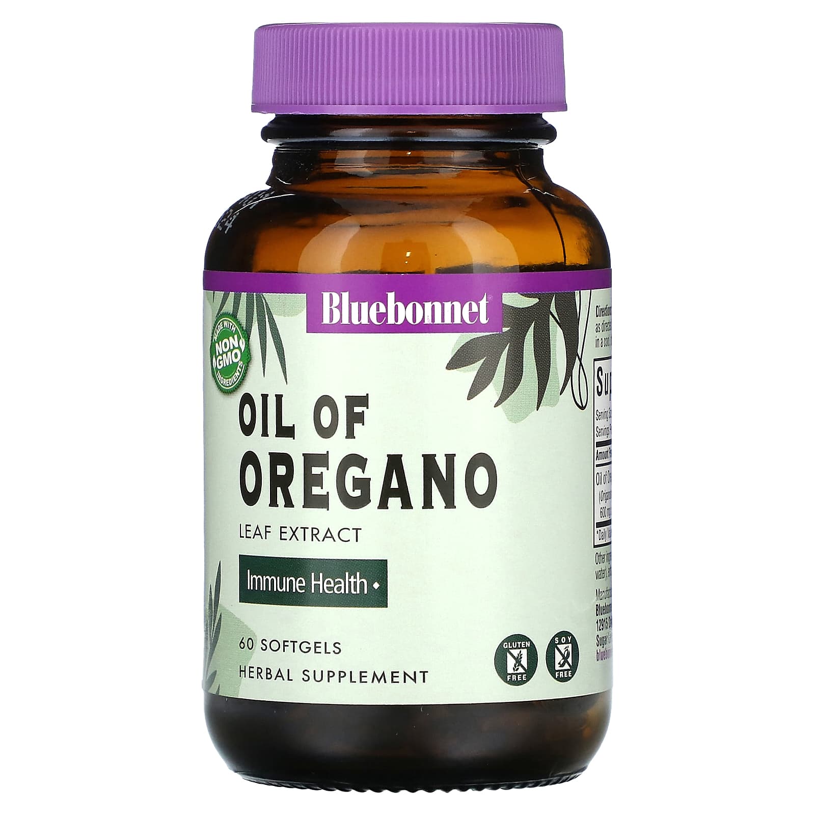 Bluebonnet Nutrition, Oil of Oregano, Leaf Extract, 60 Softgels (150 mg per Softgel)