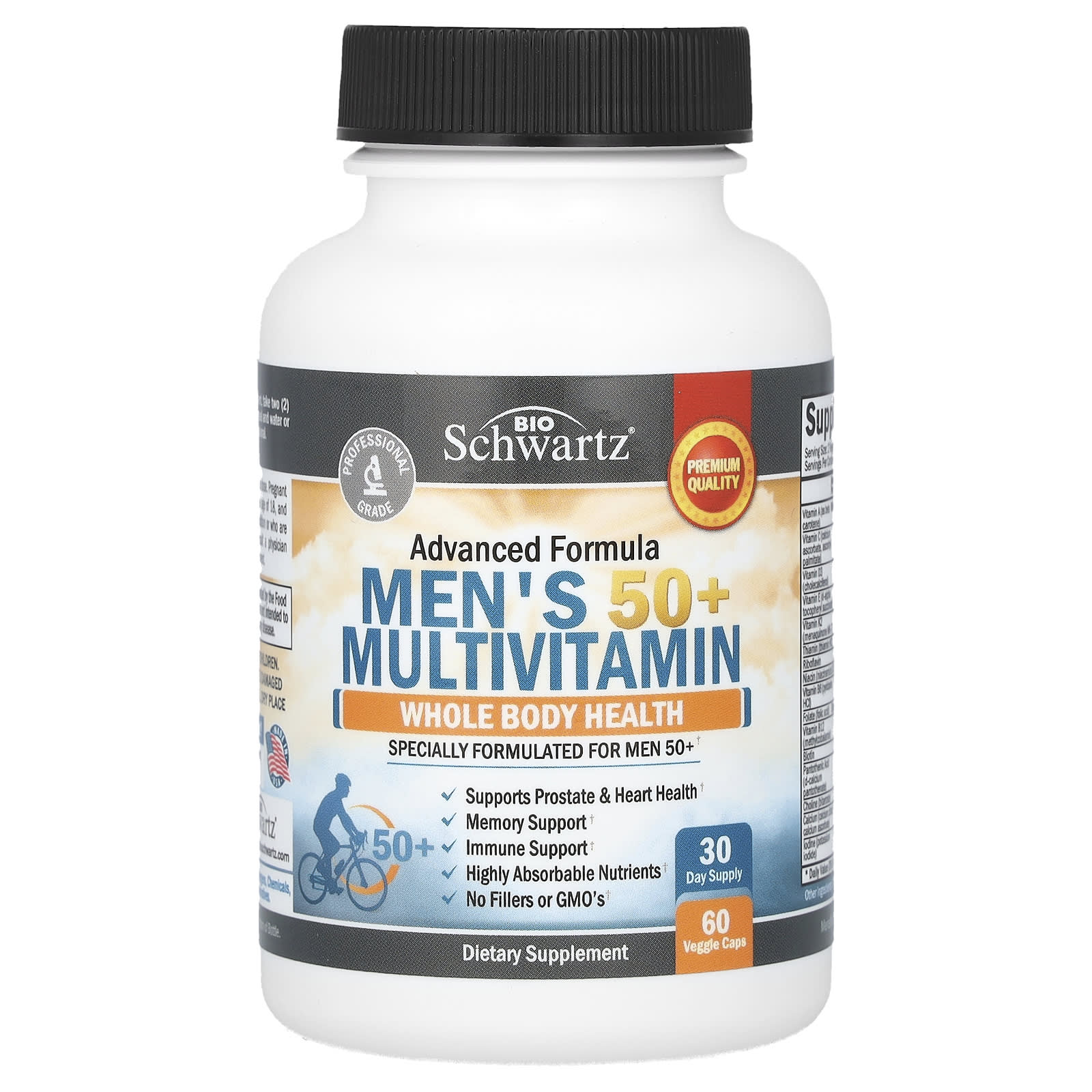 BioSchwartz, Men's 50+ Multivitamin, 60 Veggie Caps