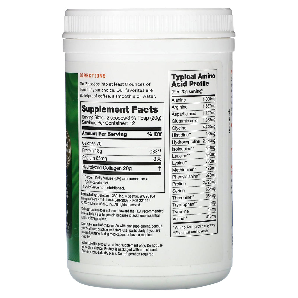 BulletProof, Collagen Peptides, Unflavored, 8.5 oz (240 g)