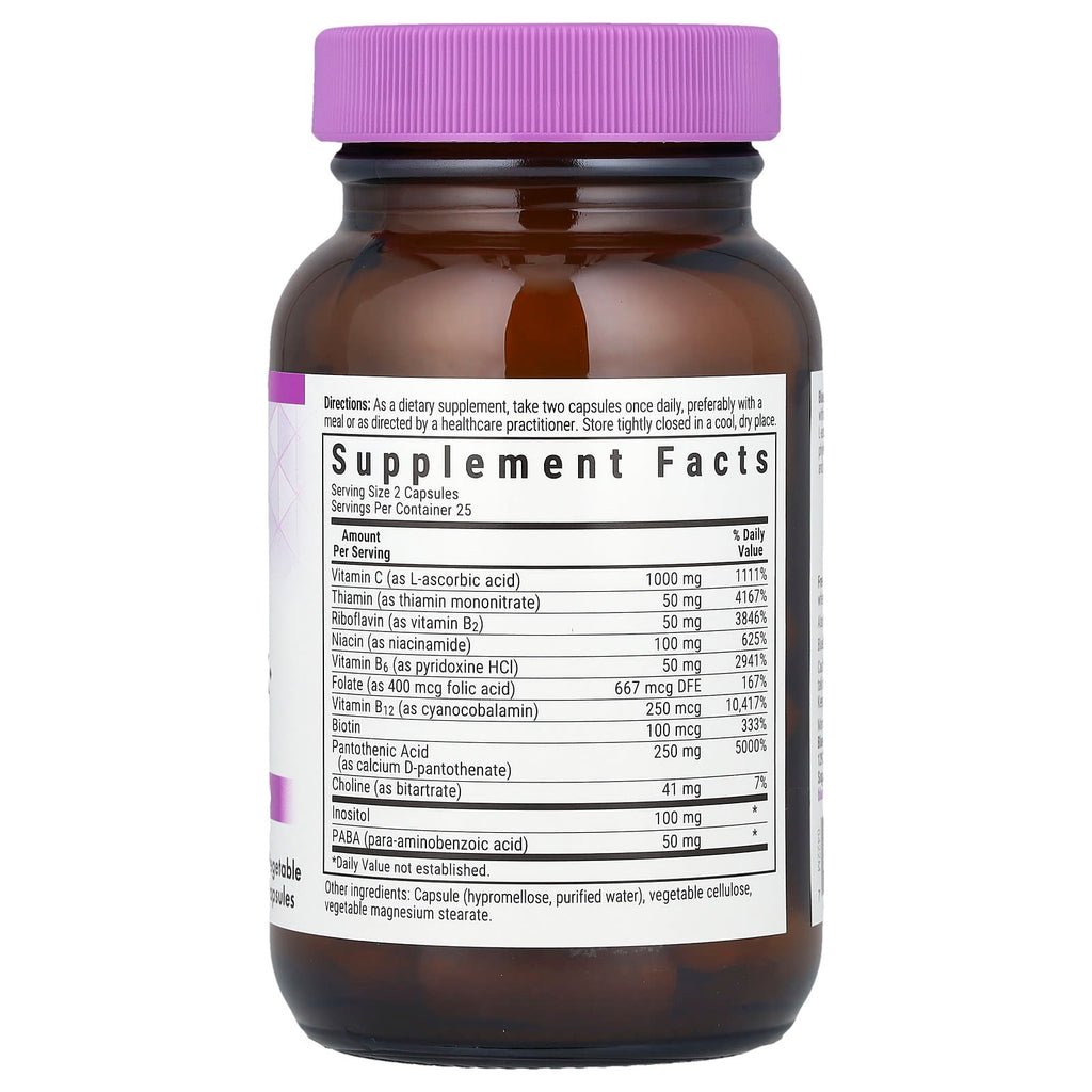 Bluebonnet Nutrition, Stress B-Complex With Vitamin C, 50 Vegetable Capsules