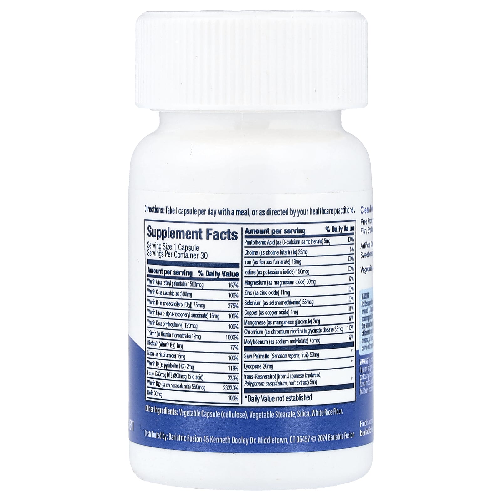 Bariatric Fusion, Men's Multivitamin With Iron, 30 Capsules