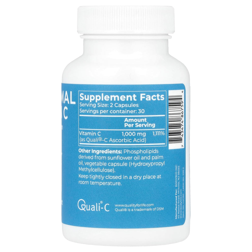BodyBio, Liposomal Vitamin C, 60 Capsules (500 mg per Capsule)