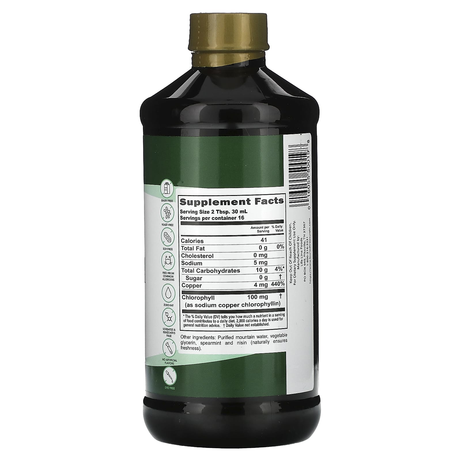 Buried Treasure, Liquid Chlorophyll, Spearmint, 16.54 fl oz (496 ml)