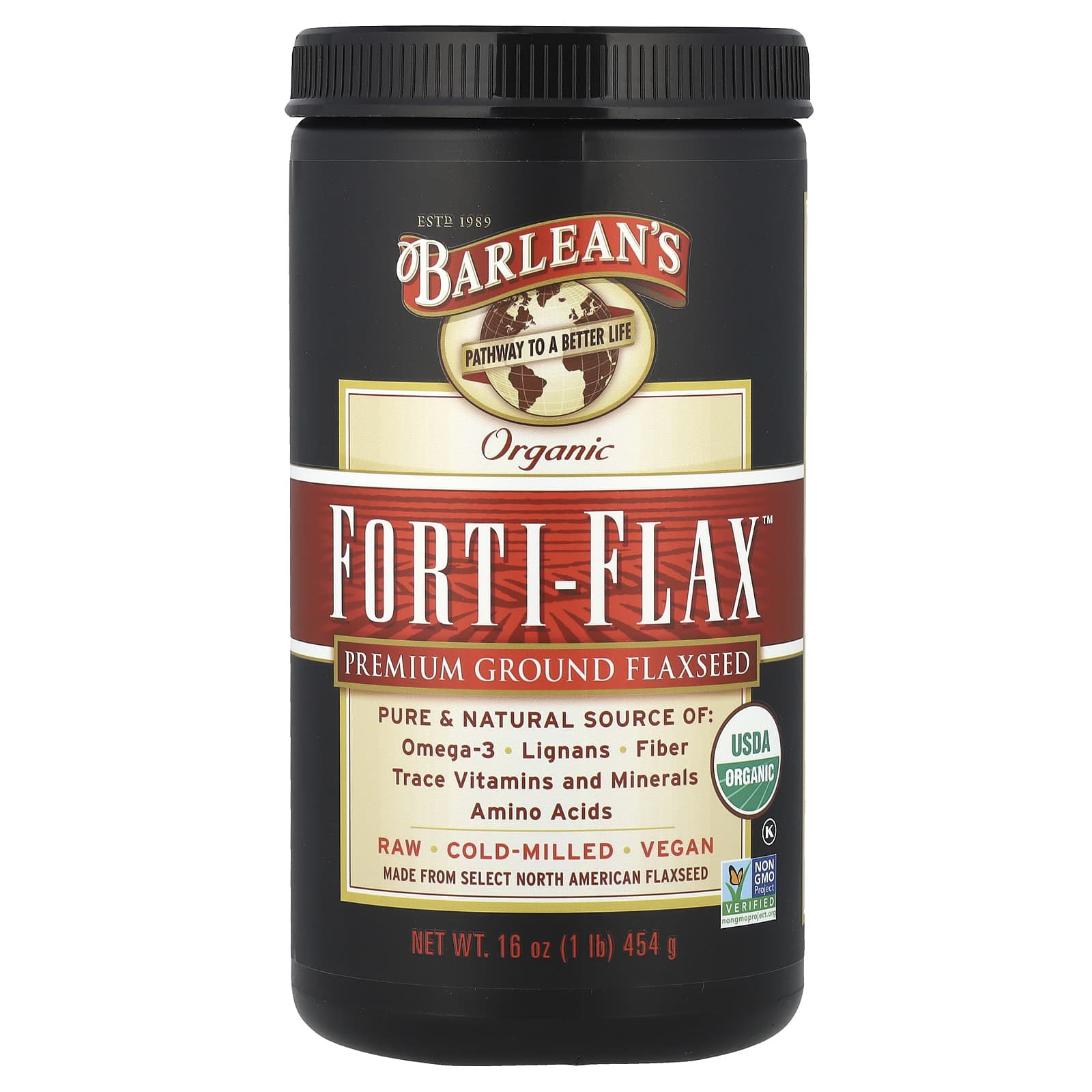 Barlean's, Organic Forti-Flax™, Premium Ground Flaxseed, 16 oz (454 g)