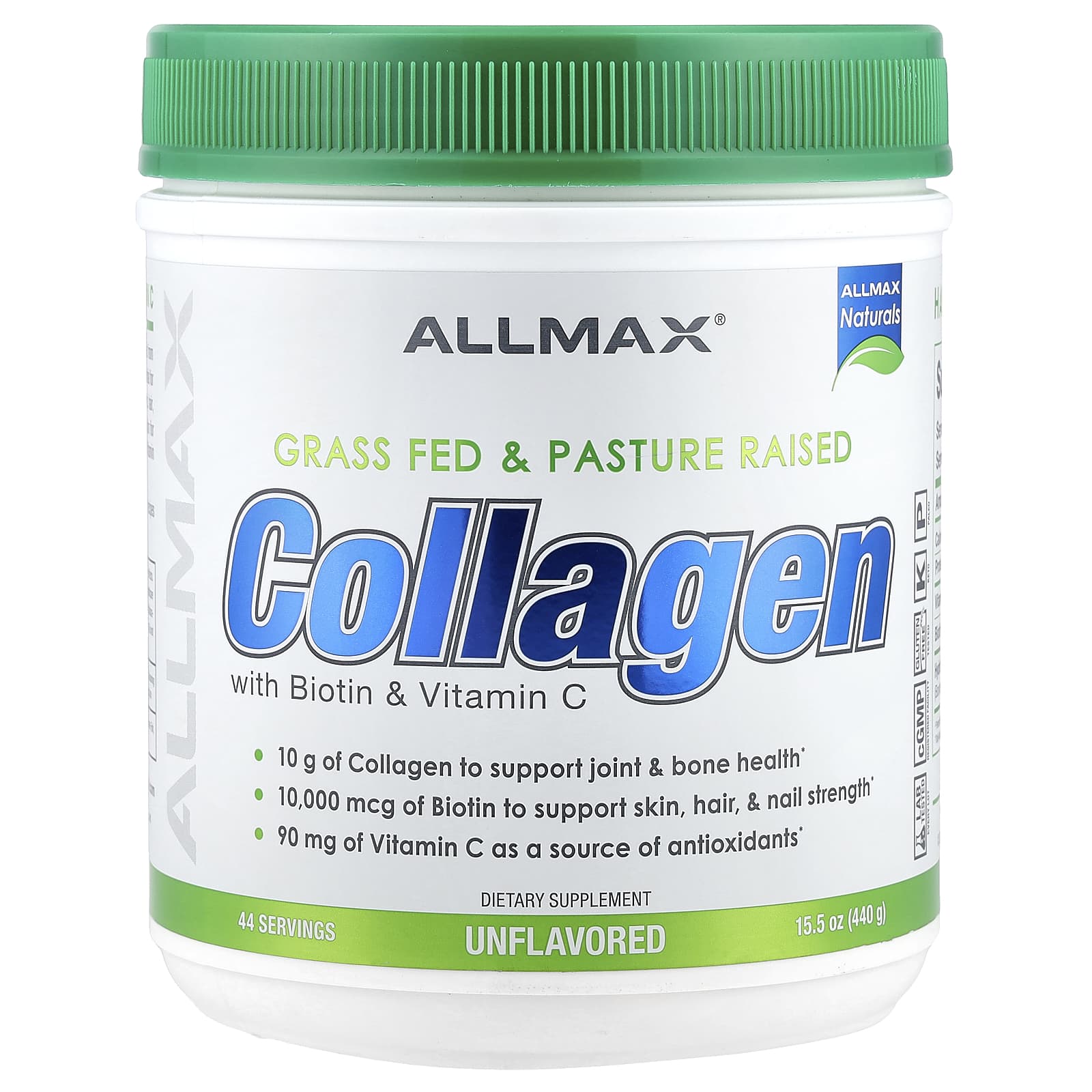 ALLMAX, Collagen with Biotin & Vitamin C, Unflavored, 15.5 oz (440 g)