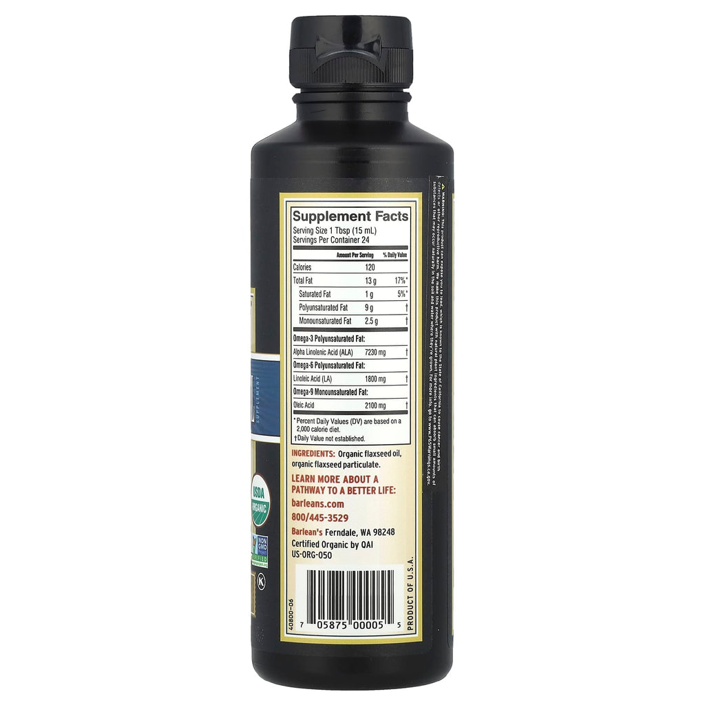 Barlean's, Organic Lignan Flax Oil, 12 fl oz (355 ml)