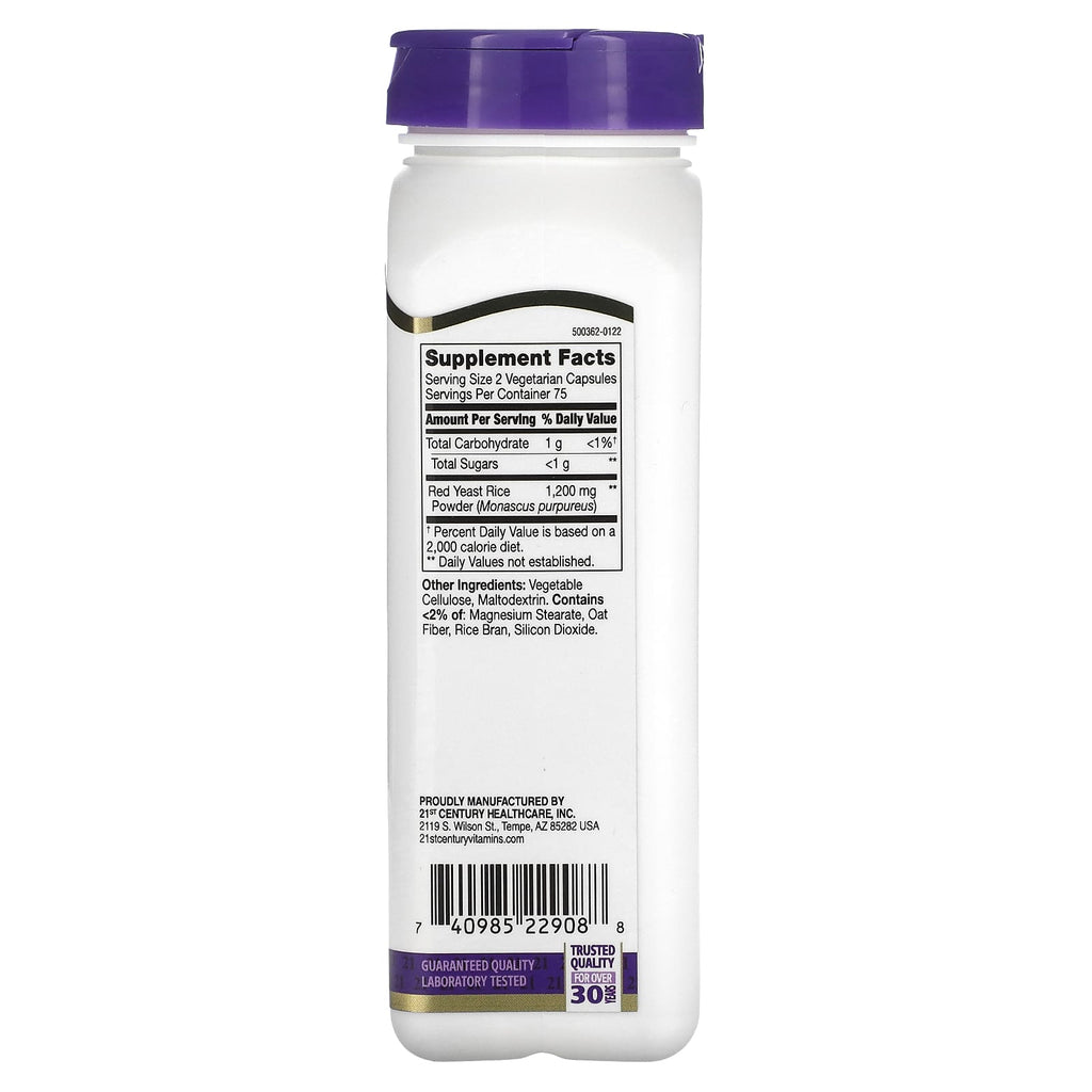 21st Century, Red Yeast Rice, 600 mg, 150 Vegetarian Capsules