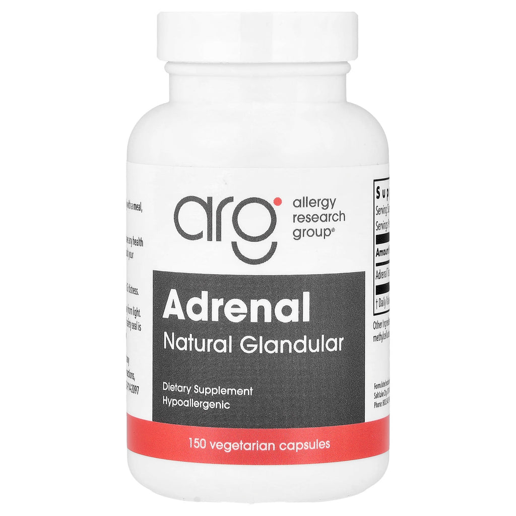 Allergy Research Group, Adrenal, Natural Glandular, 150 Vegetarian Capsules (100 mg per Capsule)