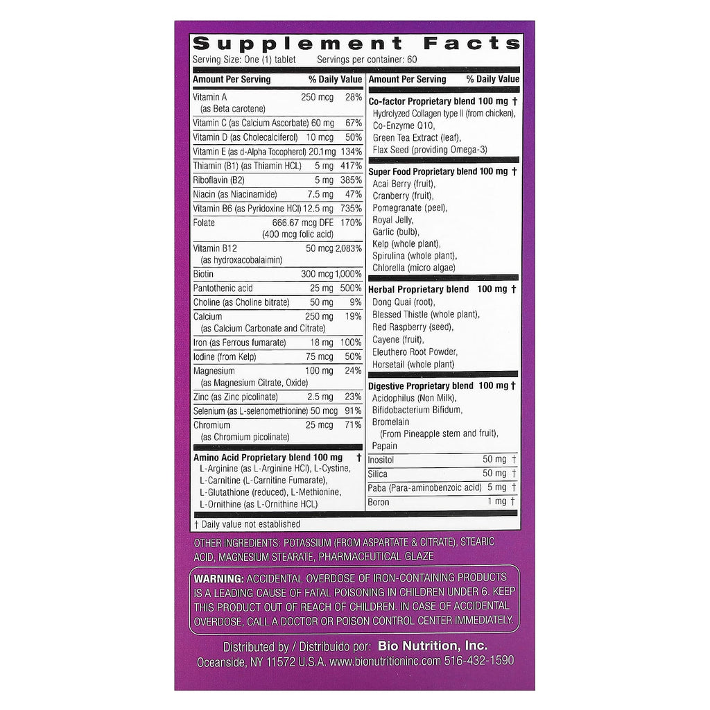 Bio Nutrition, Women's Wellness, 60 Tablets