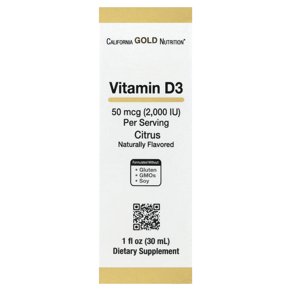 California Gold Nutrition, Vitamin D3, Citrus, 1 fl oz (30 ml)