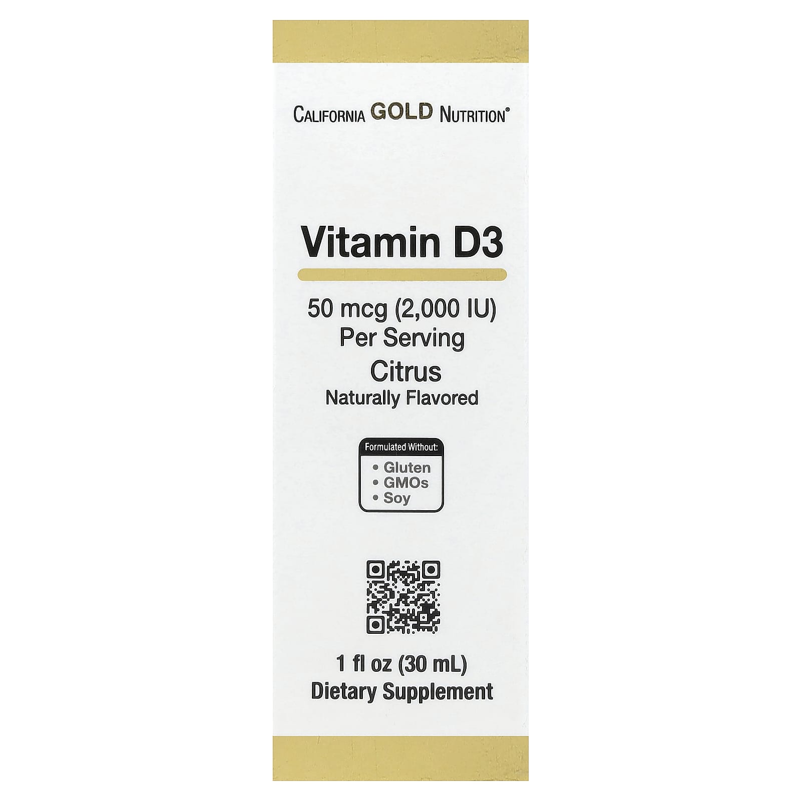 California Gold Nutrition, Vitamin D3, Citrus, 1 fl oz (30 ml)