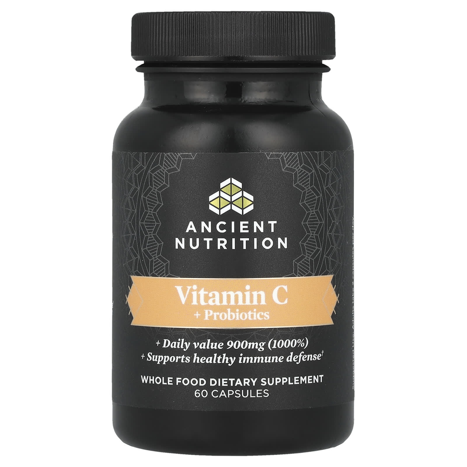 Ancient Nutrition, Vitamin C + Probiotics, 60 Capsules